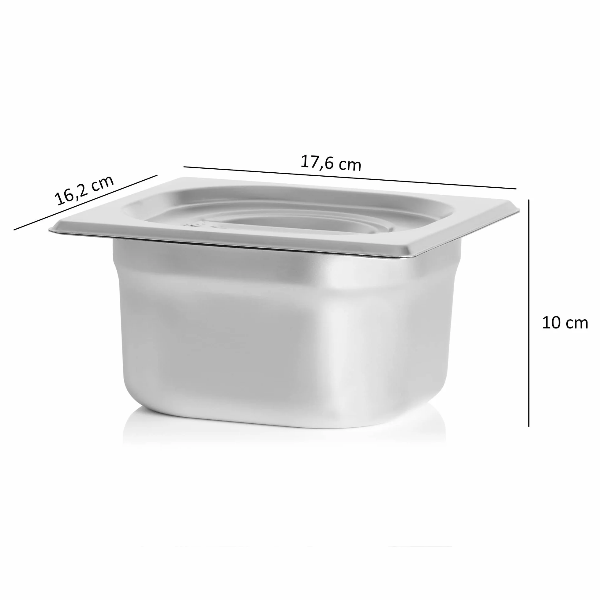 Mahlzeit Pojemnik na składniki ze stali nierdzewnej | 3 x 1/6 GN pojemnik catering z gumowymi nóżkami | 51 x 24,5 x 21,5 cm | pojemnik na składniki do koktajli, barek do gastronomii, kuchni, pizzy, akcesoria bufetowe, bar do sałaty