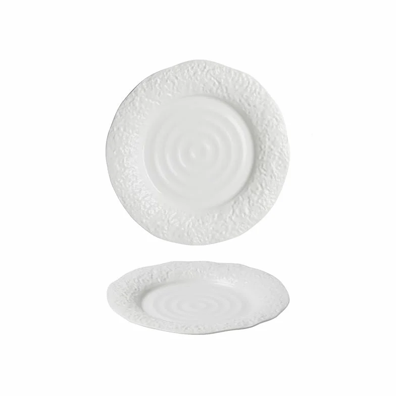 TEESONG Talerz obiadowy talerze do naczyń 20 cm hotel restauracja klub zastawa stołowa talerz czysty biały ceramiczny stek makaron talerz do układania w stos talerze obiadowe