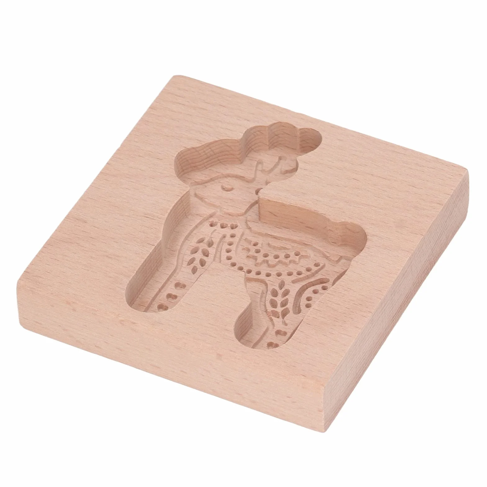 Drewniane foremki do ciastek, herbatniki, Rzeźbione drewniane Kuchnia Pierniki Ciasteczka Prasa Stempel Formy wytłaczania Little Fawn