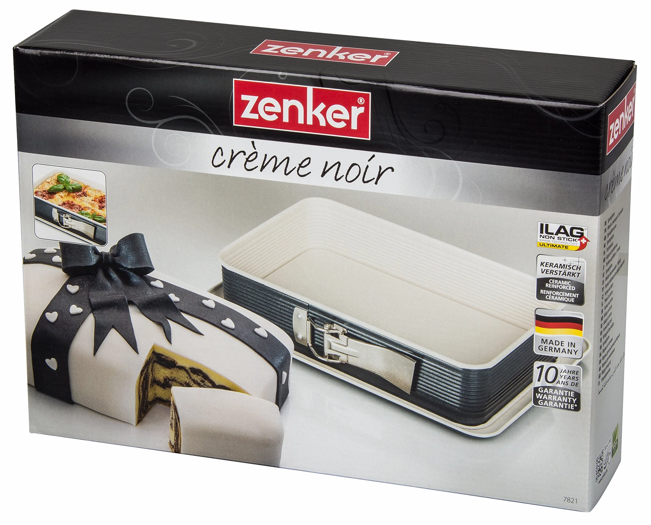 Zenker Prostokątna forma sprężynowa Creme Noir, stal nierdzewna, szary/beżowy, 28 x 18 x 7 cm