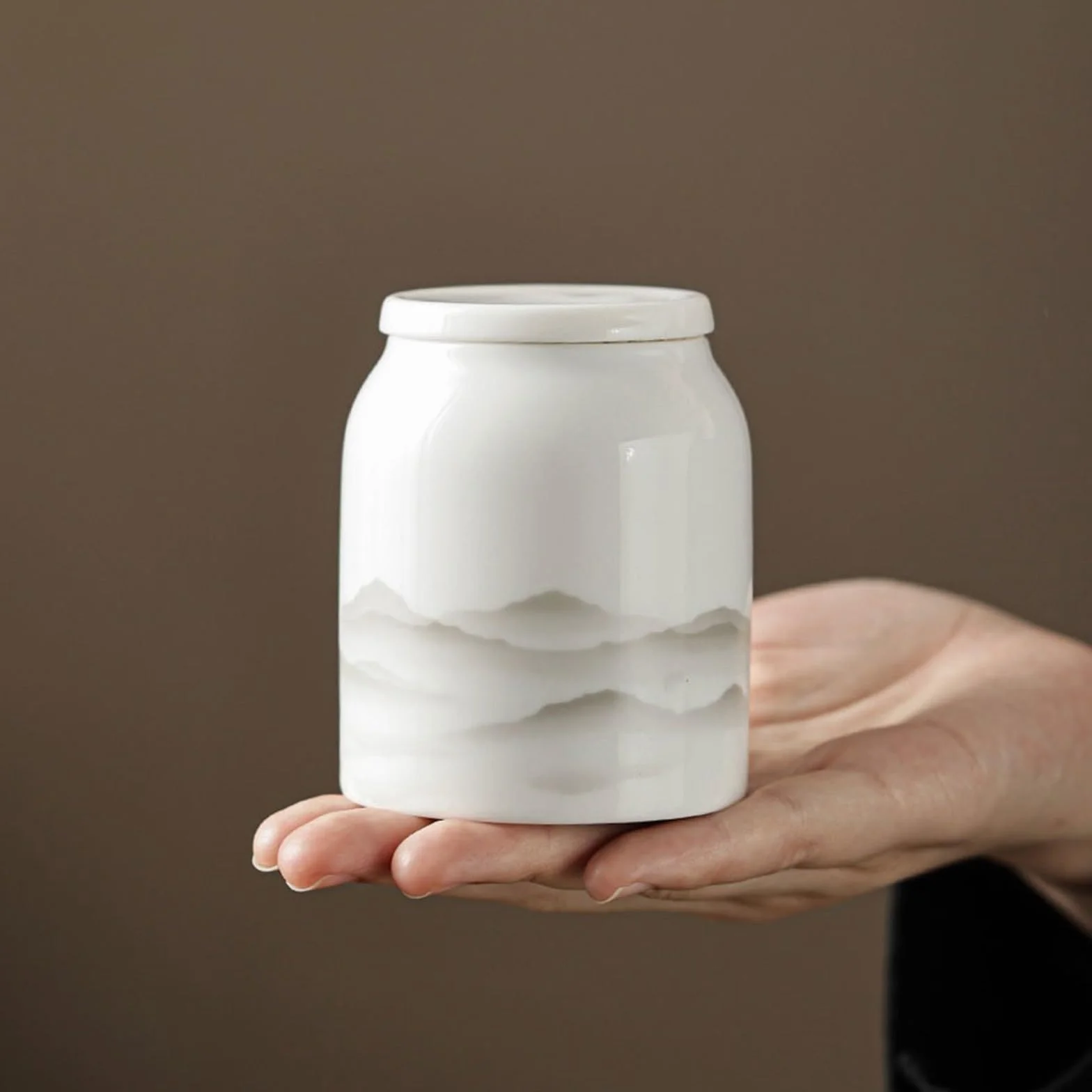 Puszki na herbatę Biała porcelana pojemnik na herbatę chińska uszczelka czarna zielona herbata przenośny pojemnik na herbatę słoik do przechowywania Pojemnik do przechowywania herbaty