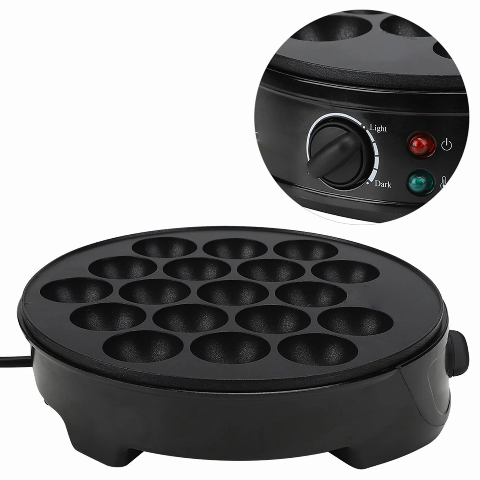 Ejoyous Takoyaki Maker, 18 siatek gospodarstwa domowego, ośmiornica, mini elektryczna, forma do pieczenia, szybka maszyna śniadaniowa (UE)