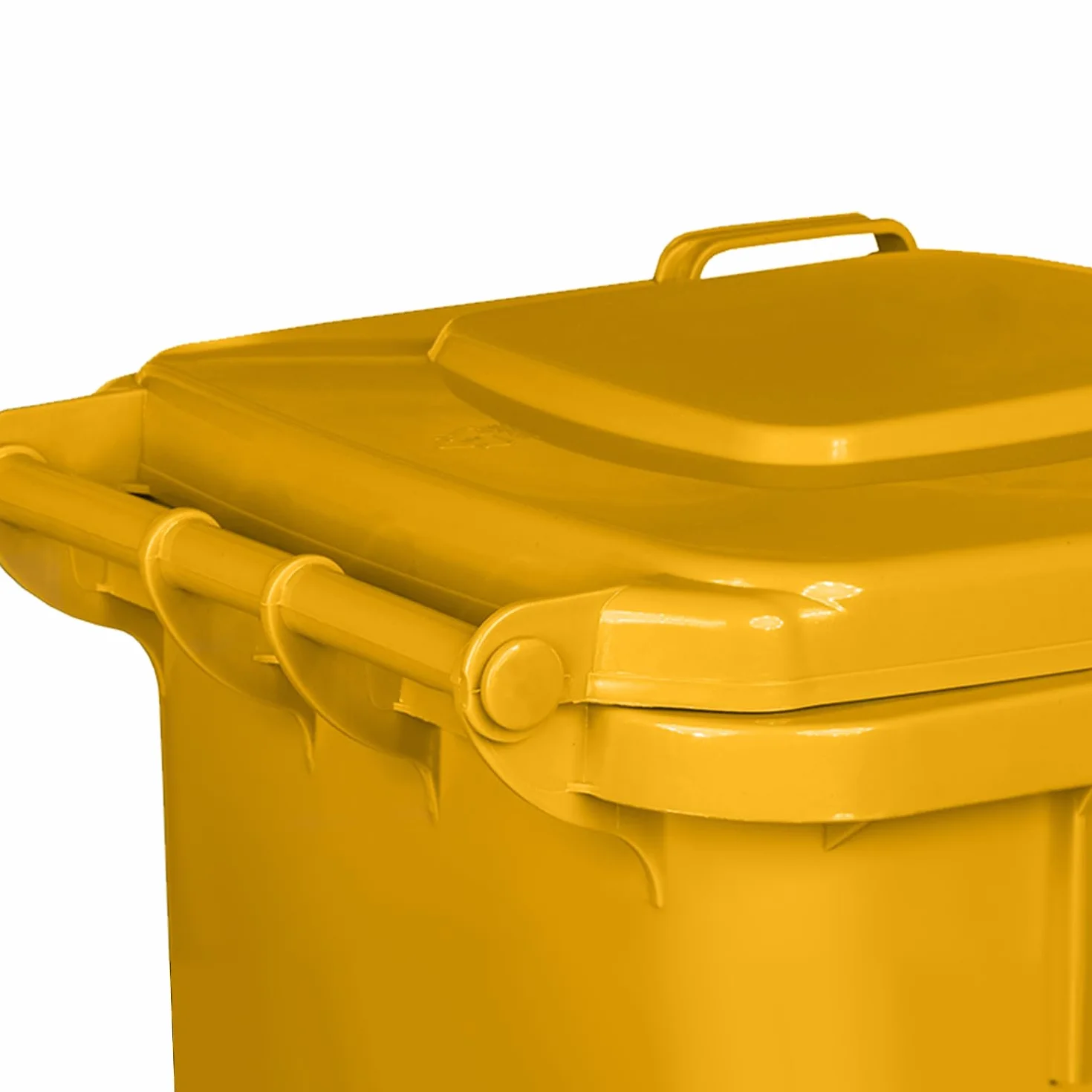 JESTIC Kosz na śmieci z pełnymi gumowymi kółkami do recyklingu Tri Selective Garage Top XXL (120 litrów, żółty)