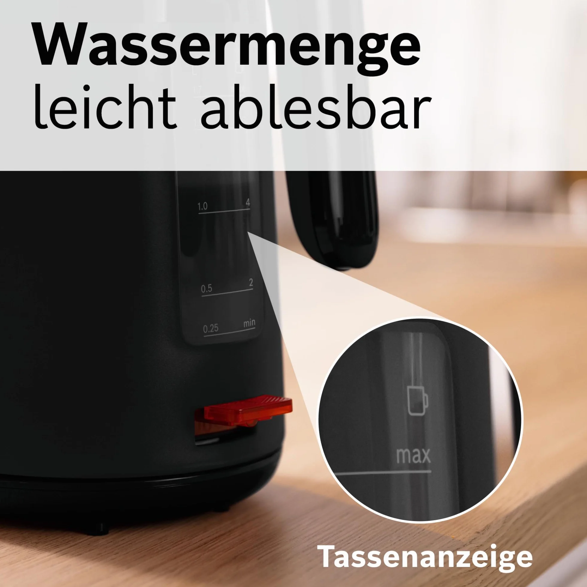 Bosch MyMoment TWK2M163 czajnik elektryczny - duży otwór - potrójne zabezpieczenie - filtr osadzający się - pojemność 1,7 l, wysokiej jakości tworzywo sztuczne, kolor: czarny