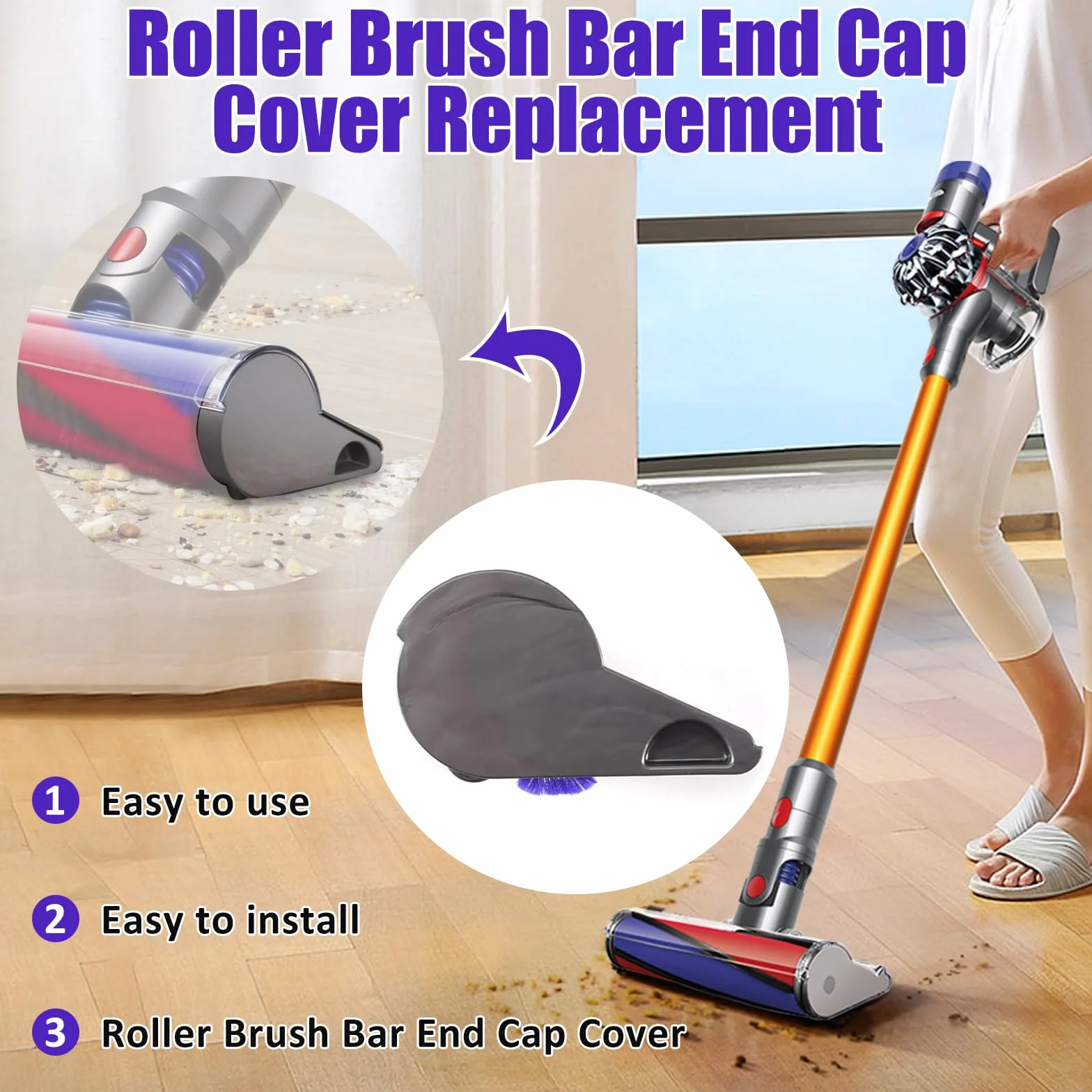 Zatyczka końcowa szczotki wałkowej do zamiennika Dyson Digital Slim Fluffy, V8 Slim, V12 V15 Detect Slim