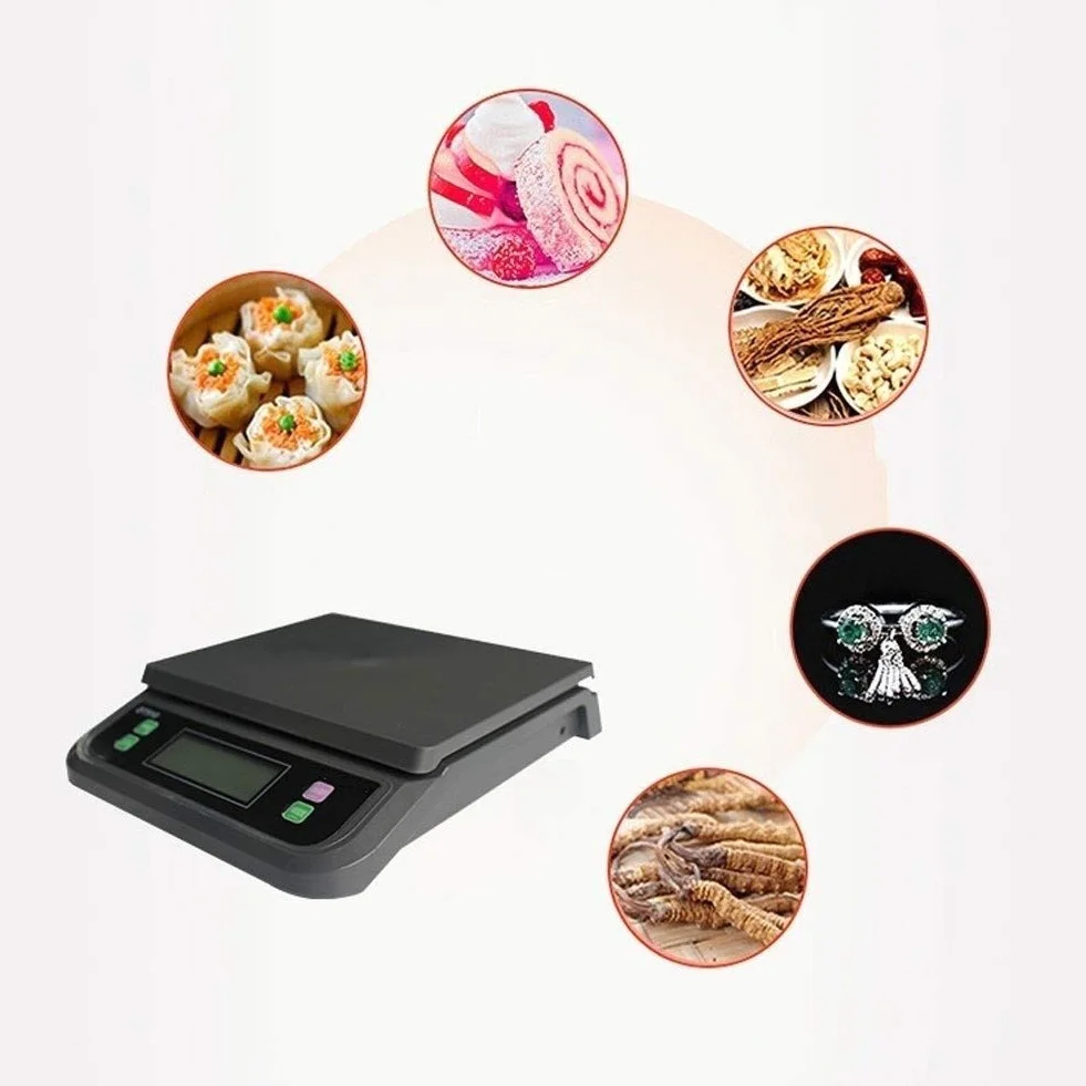 1g Elektroniczna waga kuchenna Elektroniczna waga przenośna waga do pakowania Waga Cyfrowa waga żywnościowa Gotowanie w domu Pieczenie Owoce Ważenie Multifuncti(czarna 10 kg)