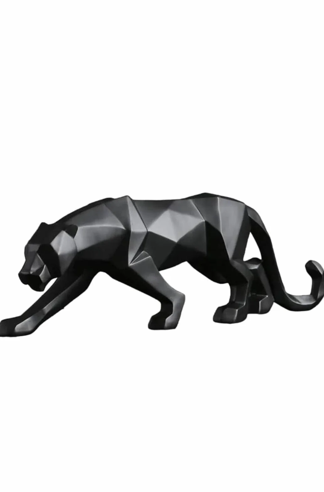 Czarna Pantera Jaguar Showpiece Figurki Zwierząt Element Dekoracyjny Nowoczesny Geometryczny Prezentacja do Wystrój Domu Pokój Biurko L-25 cm