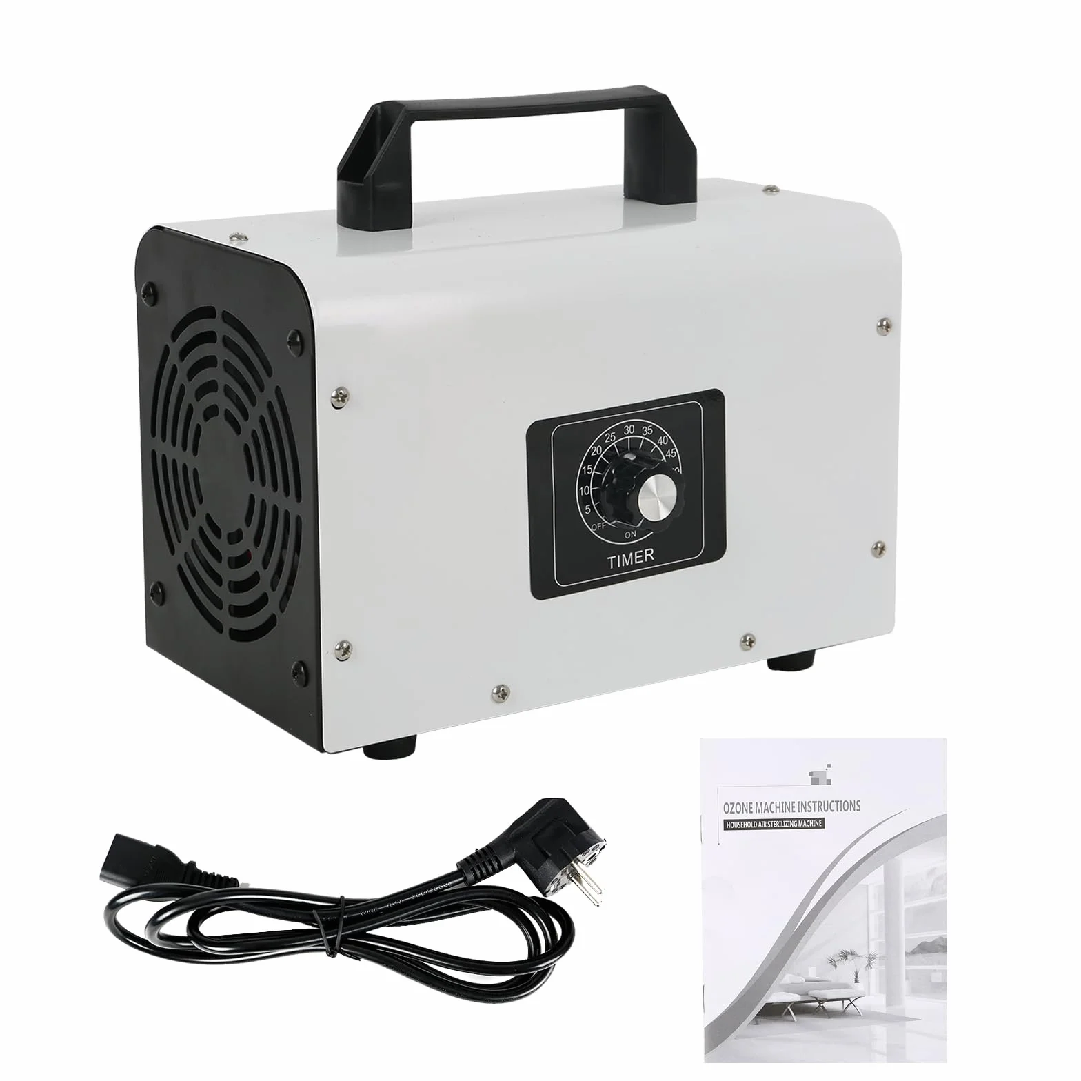 Generator ozonu 60 000 mg/h, przemysłowy oczyszczacz powietrza, urządzenie ozonowe, przenośne urządzenie ozonowe O3, oczyszczacz zapachów z timerem, do czyszczenia zapachów zwierząt domowych, czyści