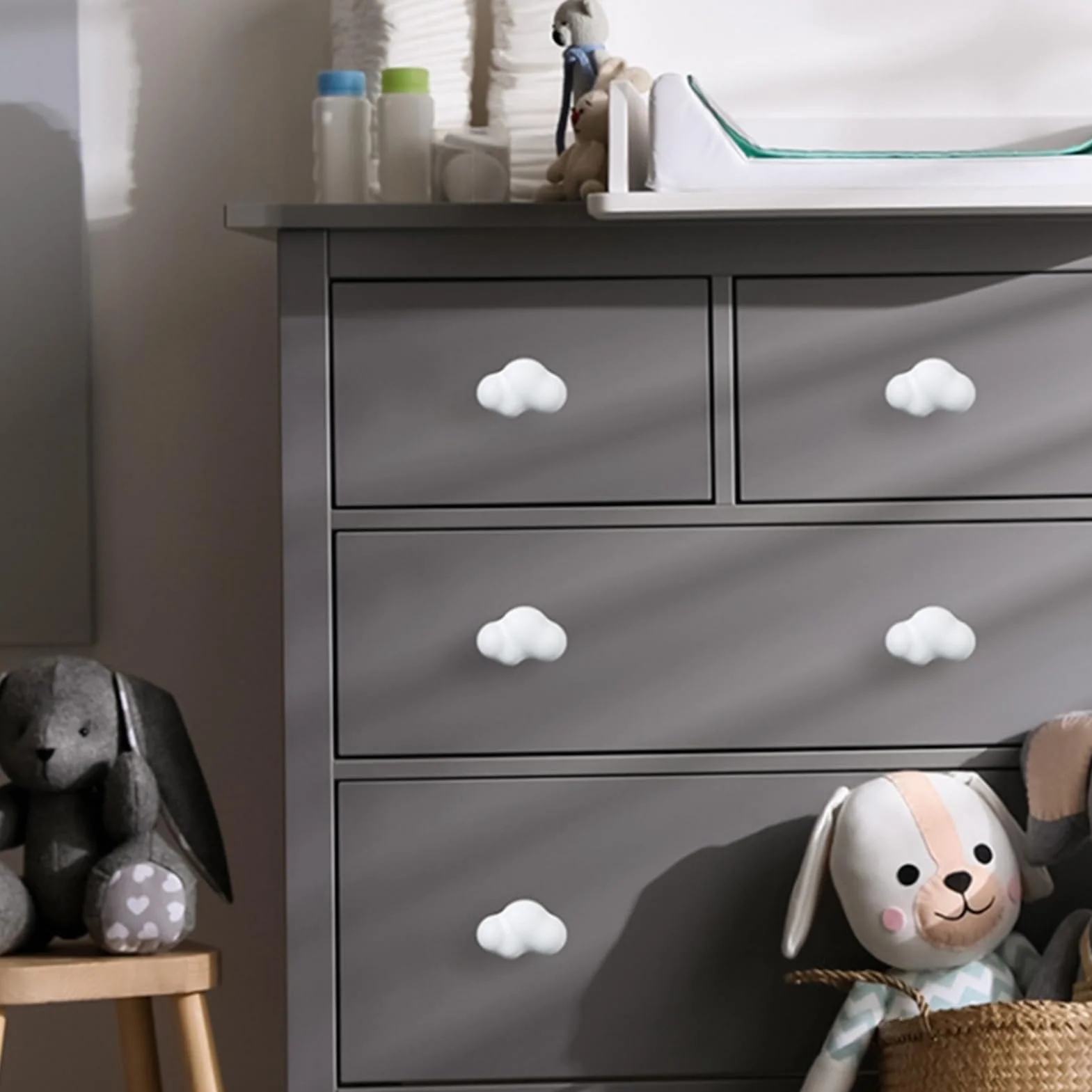Ceramiczne gałki meblowe do pokoju dziecięcego, 10 sztuk, chmury, uchwyty do szuflad, guziki do szafy, kresówki, gałki do drzwi, dla dzieci, szafy, szuflady, komody