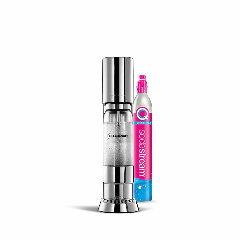 SodaStream® enso™ Premium saturator do wody ze stali nierdzewnej, zestaw z butelką 1 l i cylindrem CO2 Quick Connect