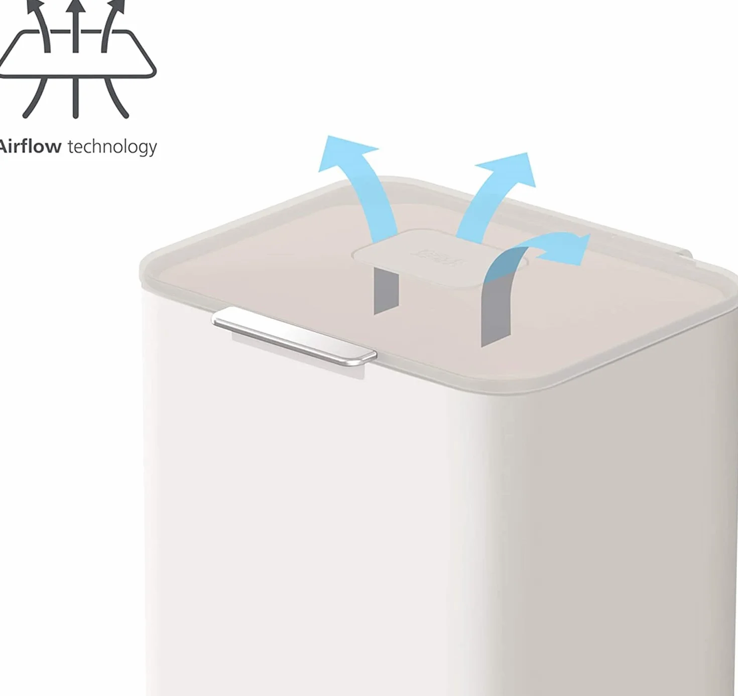 Joseph Joseph Totem Max - Kuchenny kosz do segregacji i recyklingu odpadów 60 litrów z filtrem odpornym na zapachy i wyjmowanym pojemnikiem na odpady spożywcze, Kamień