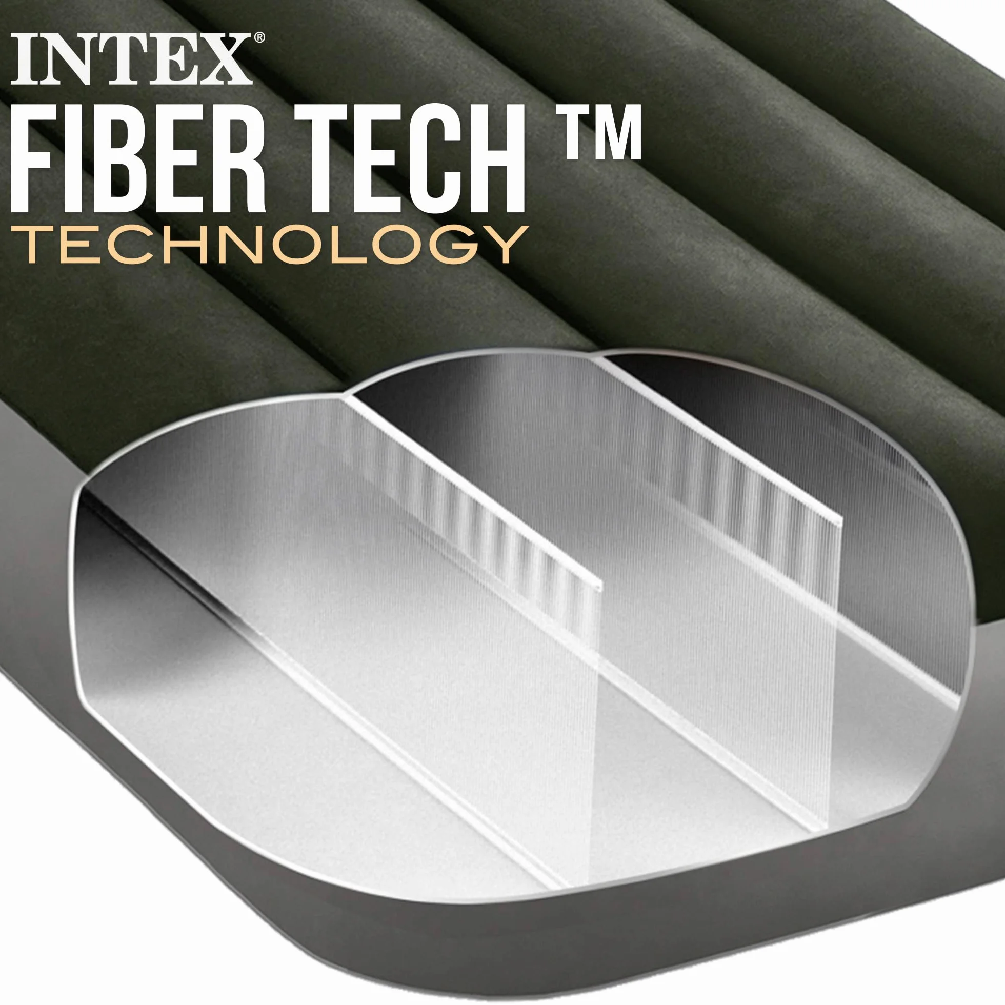 Intex Jr. Twin Dura-Beam Downy Materac Dmuchany 191 x 76 x 25 cm Szary Czarny