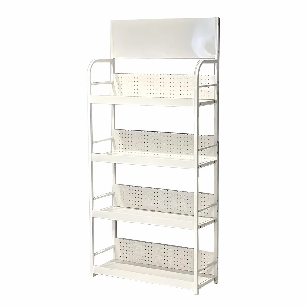 Metalowa półka na przekąski do supermarketu, stojak na cukierki/chipsy z kółkami, do spiżarni domowej, sklepów, teatru(Biały 80x30x170 cm)