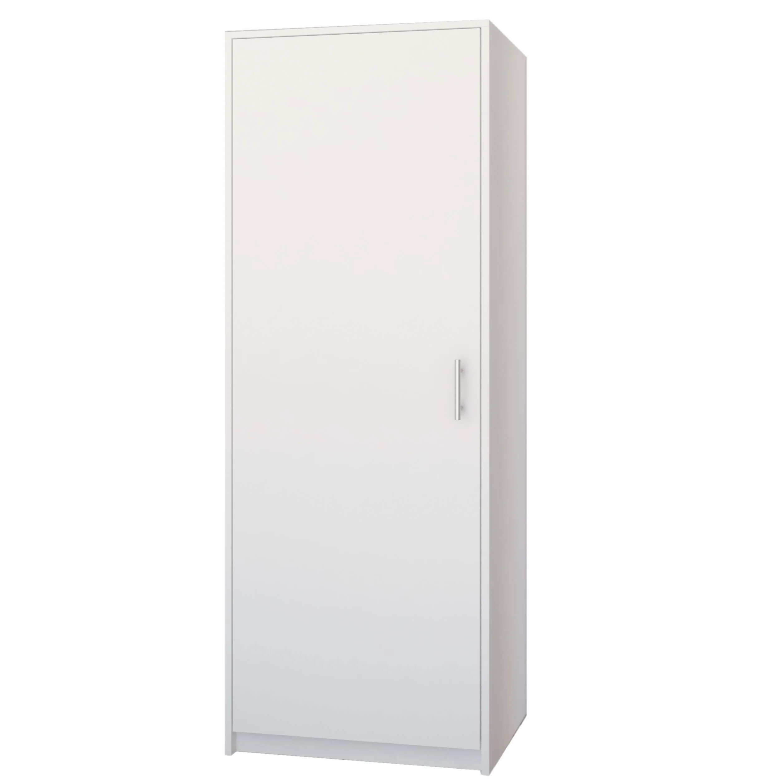 Szafa na ubrania biała 1-drzwiowa z barem i regałem 180 x 42 x 55 cm
