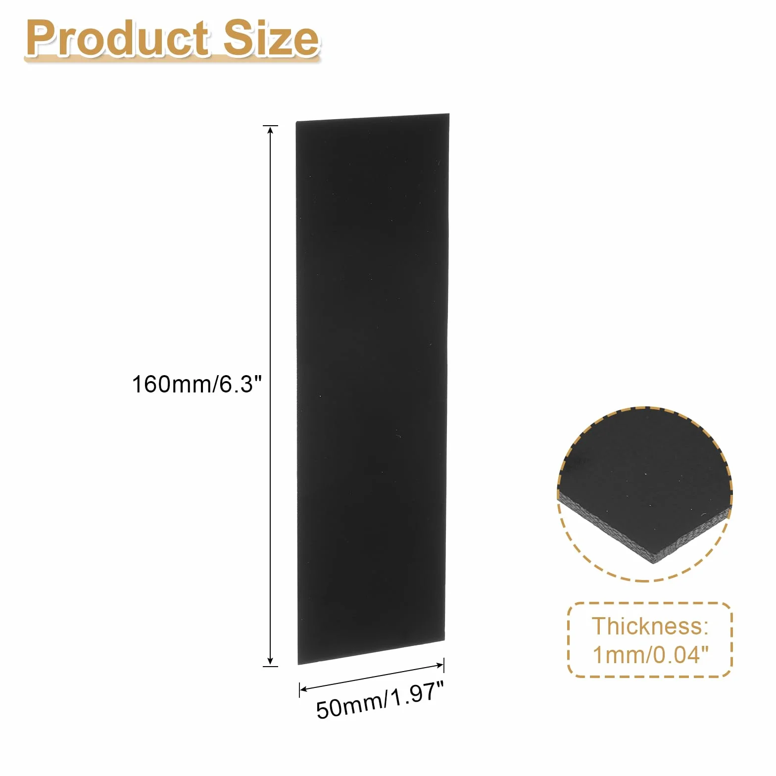 QUARKZMAN Podszewka uchwytu noża, 6,3" x 1,97" x 0,04" G10, ostrza dystansowe, materiał podszewki uchwytu noża, do narzędzi do produkcji misek noży, kolor czarny