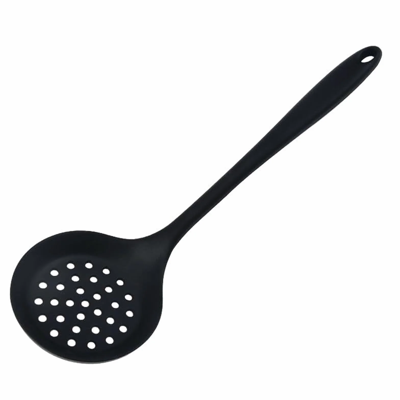 Sitko Kuchenne Długa Rączka Silikonowa Miska Filtracyjna Nieprzywierająca Łyżka Do Gotowania Z Filtrem Miska Filtracyjna Narzędzia Kuchenne Łyżka Do Odcedzania(Black)
