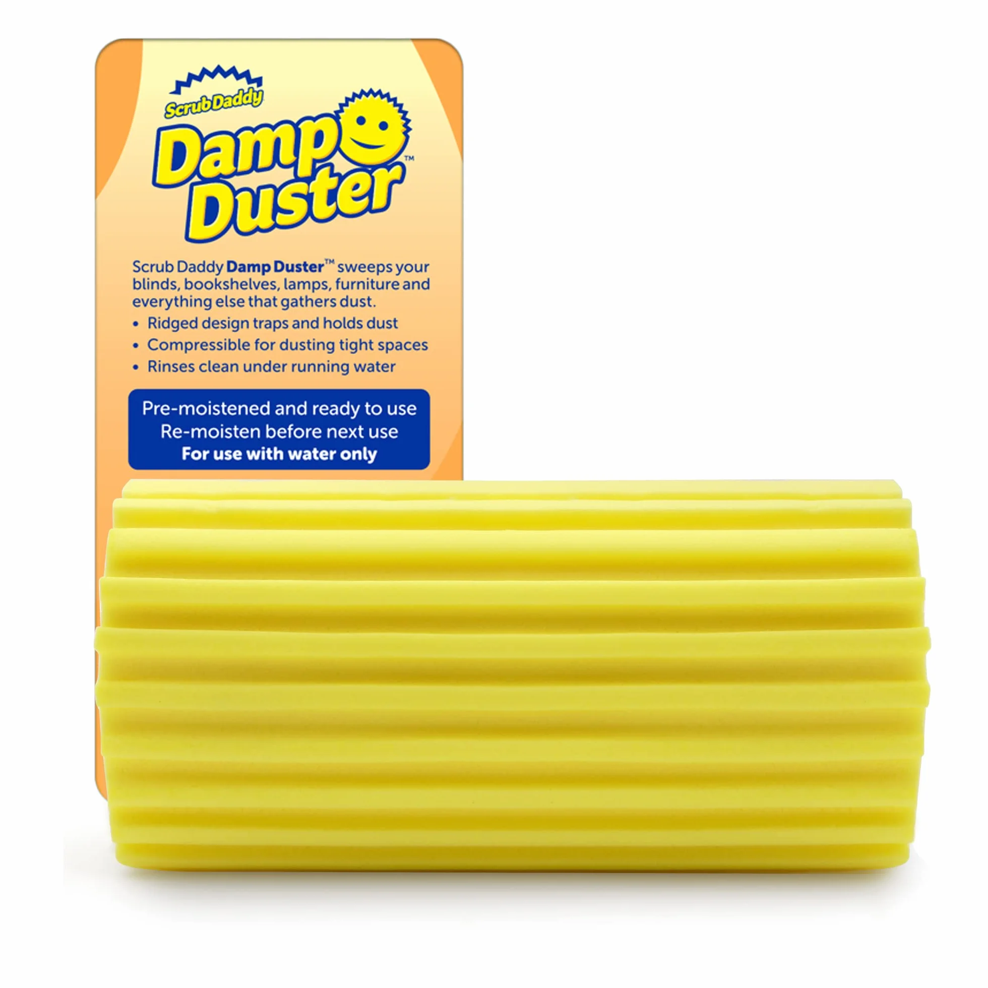 Scrub Daddy Damp Duster Gąbki do Czyszczenia, Żółty, 15 x 6 x 5 cm