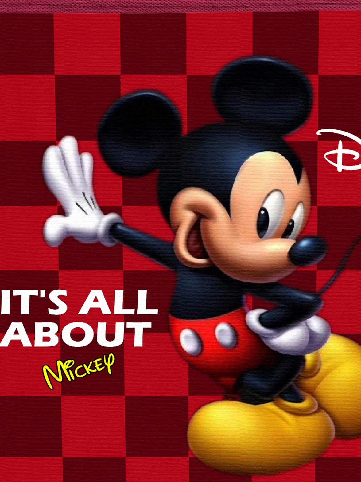 Kuber Industries Disney Myszka Miki Składane pudełko do przechowywania z włókniny z uchwytem na zabawki, książki, ubrania, szafa (brązowa, rozmiar L, 2 sztuki)