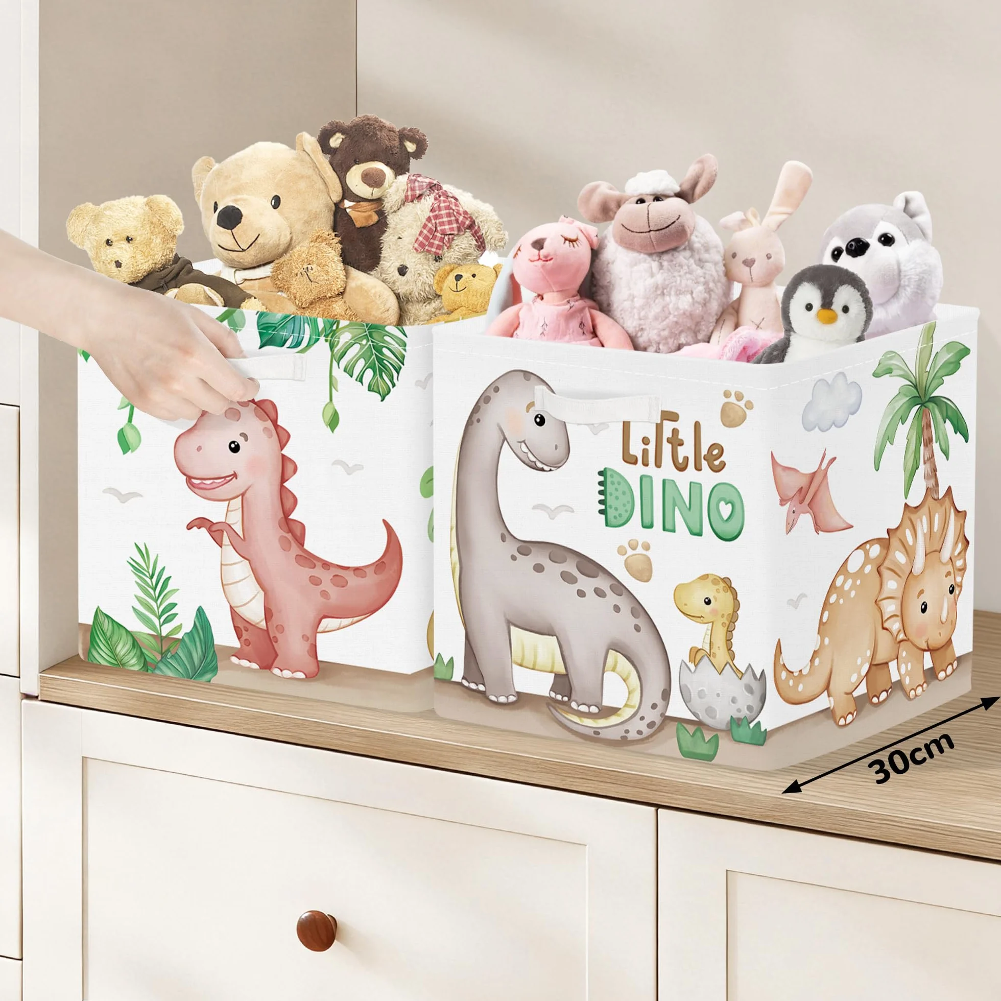 Clastyle organizer do przechowywania dinozaurów składany brązowy 30x30x30 cm