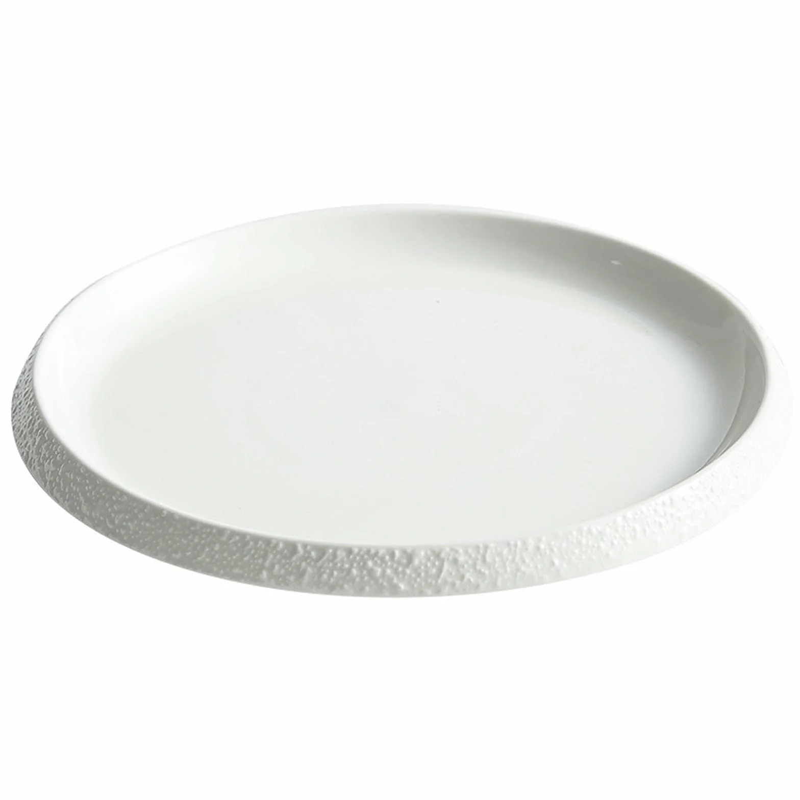 Biała porcelanowa kreatywna zastawa stołowa hotelowa, kamienna krawędź warzywo dom ceramiczny zachodni talerz do jadalni - biała kamienna krawędź płytka okrągła płyta - edycja 30 cm