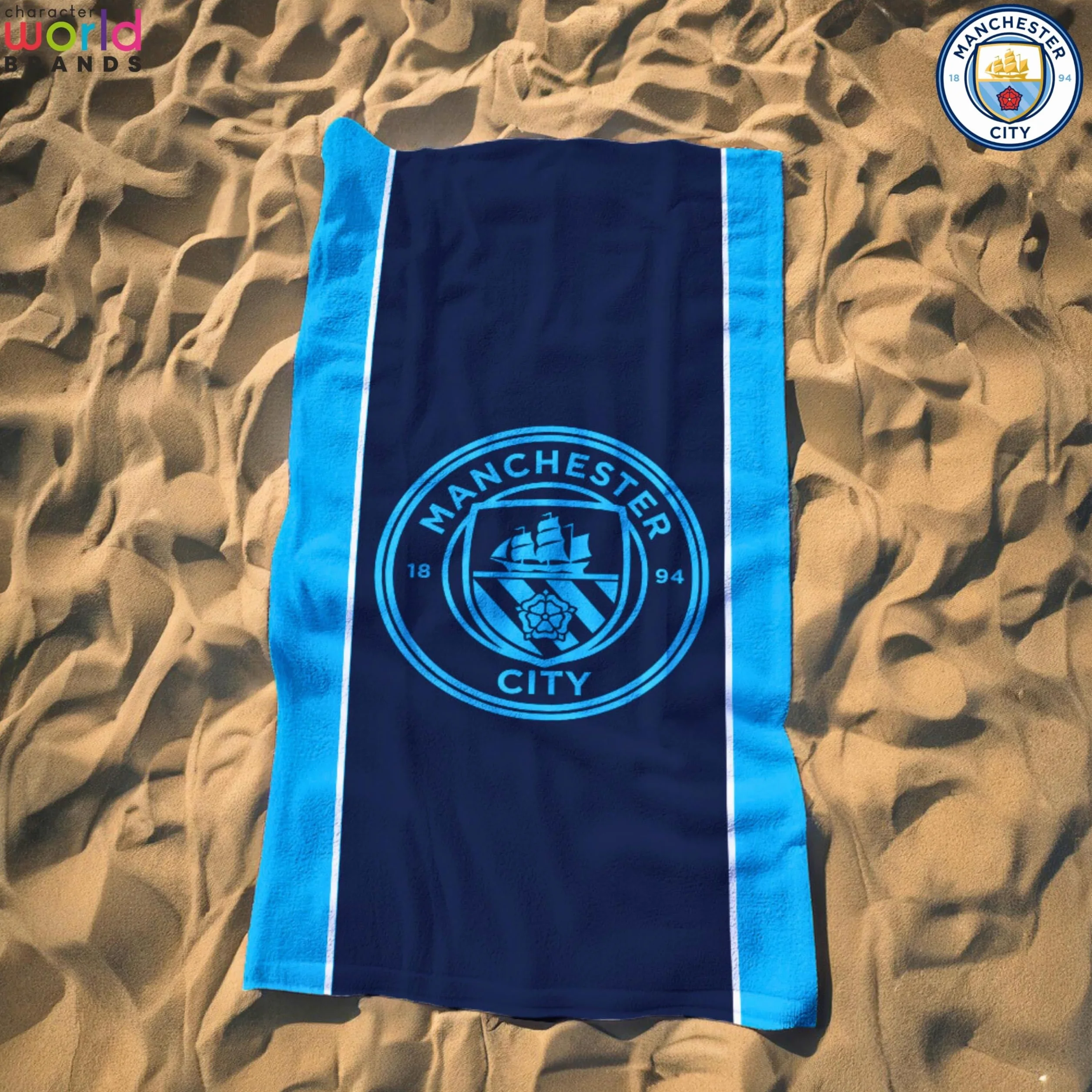 Ręcznik FC Manchester City 75x150 cm 100% bawełna