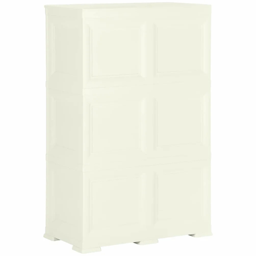 vidaXL Szafka plastikowa, 79x43x125 cm, wygląd drewna, waniliowa, szafka magazynowa, szafka do magazynku, szafeczka, szafki magazynowe