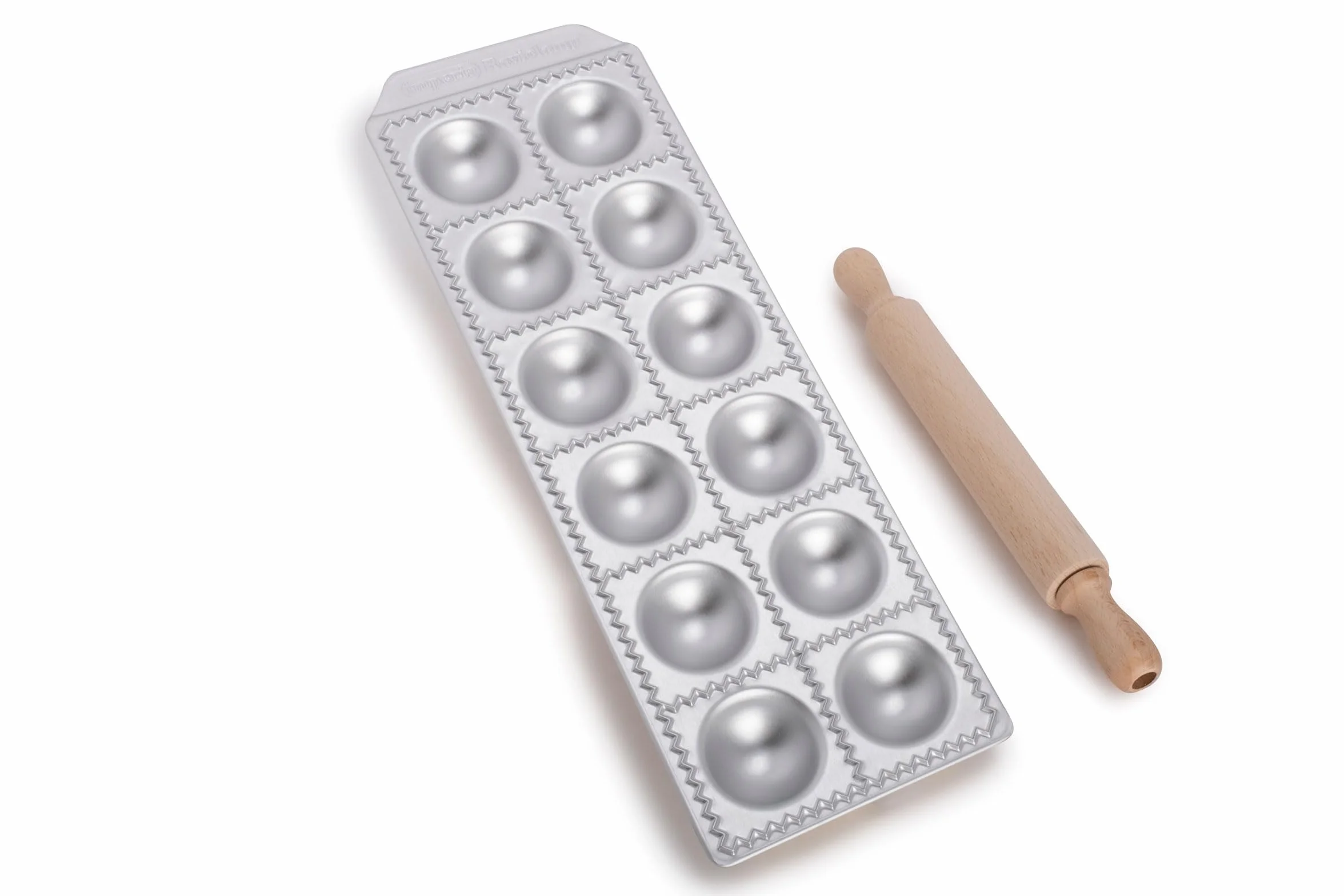 Imperia Klasyczna linia Raviolamp. Forma ravioli Made in Italy. Akcesoria do maszyny do ciasta. Akcesoria kuchenne z aluminium do świeżego ciasta. Z Mattarello (12 Ravioli szefa kuchni)