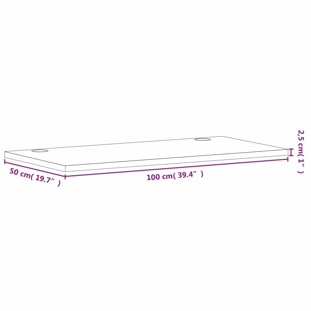 vidaXL Blat do biurka 100x50x2,5 cm lite drewno bukowe