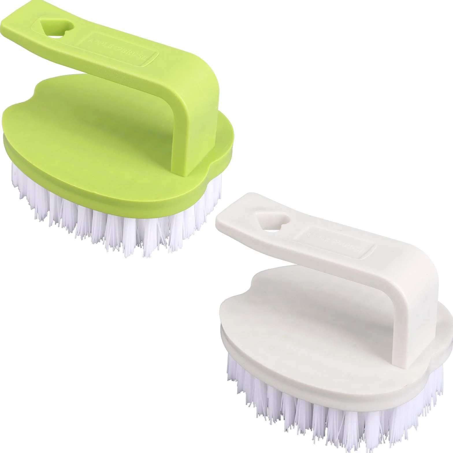 2szt Szczotka do Szorowania Warzyw, 8x7x6,5cm Szczotka do Owoców i Warzyw Wykonana z PP ze Sztywnym Włosiem i Uchwytem dla Owoców Ziemniaków Marchwi Żywności(Biała & Zielona)