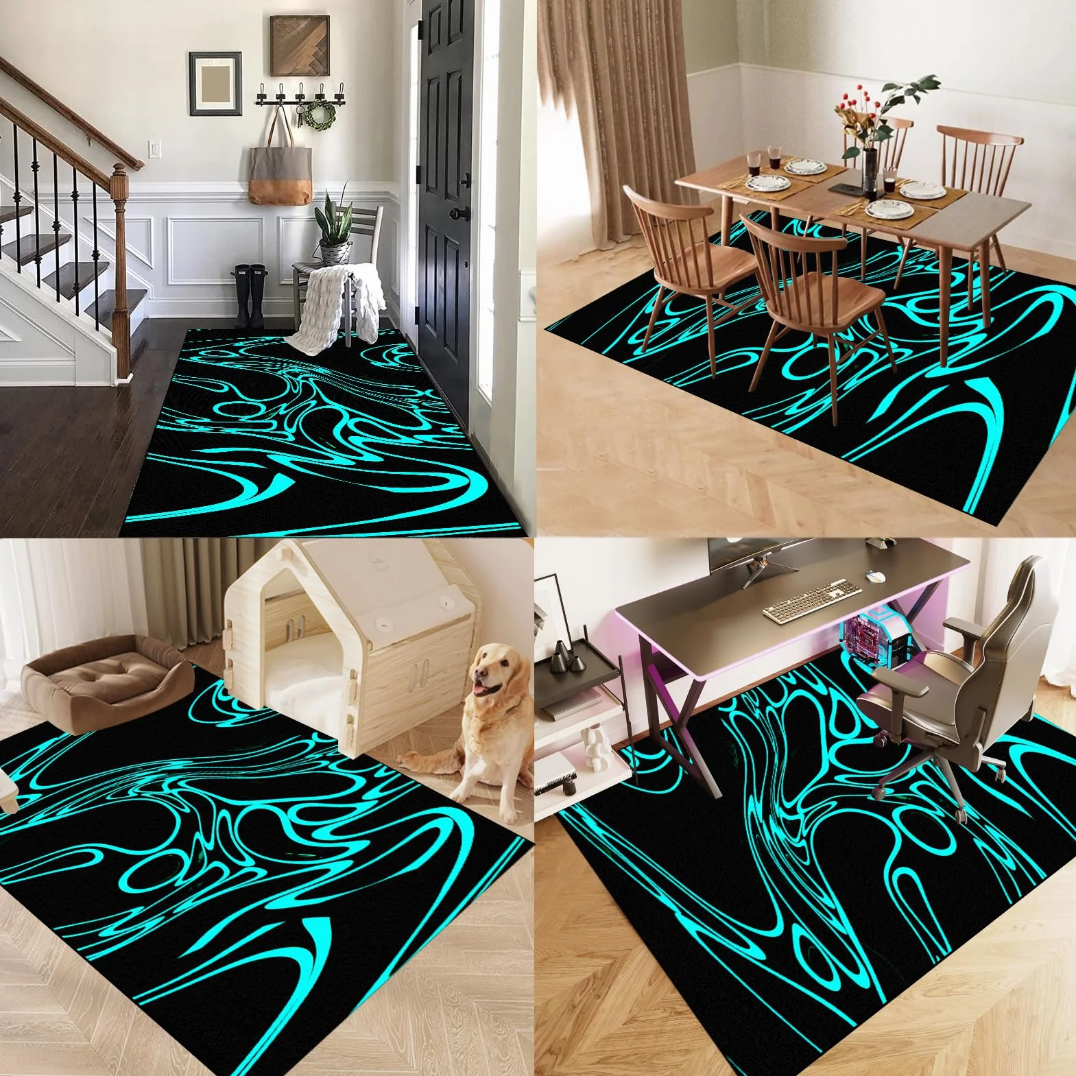 Dywan Krzesło Gamingowe, Ochraniacz Podłogi Wózki Inwalidzkie Biuro, Mata Ochronna Na Podłogi, Antypoślizgowa Mata Do Komputera Do Gier Podłogowych 120 x 140 cm