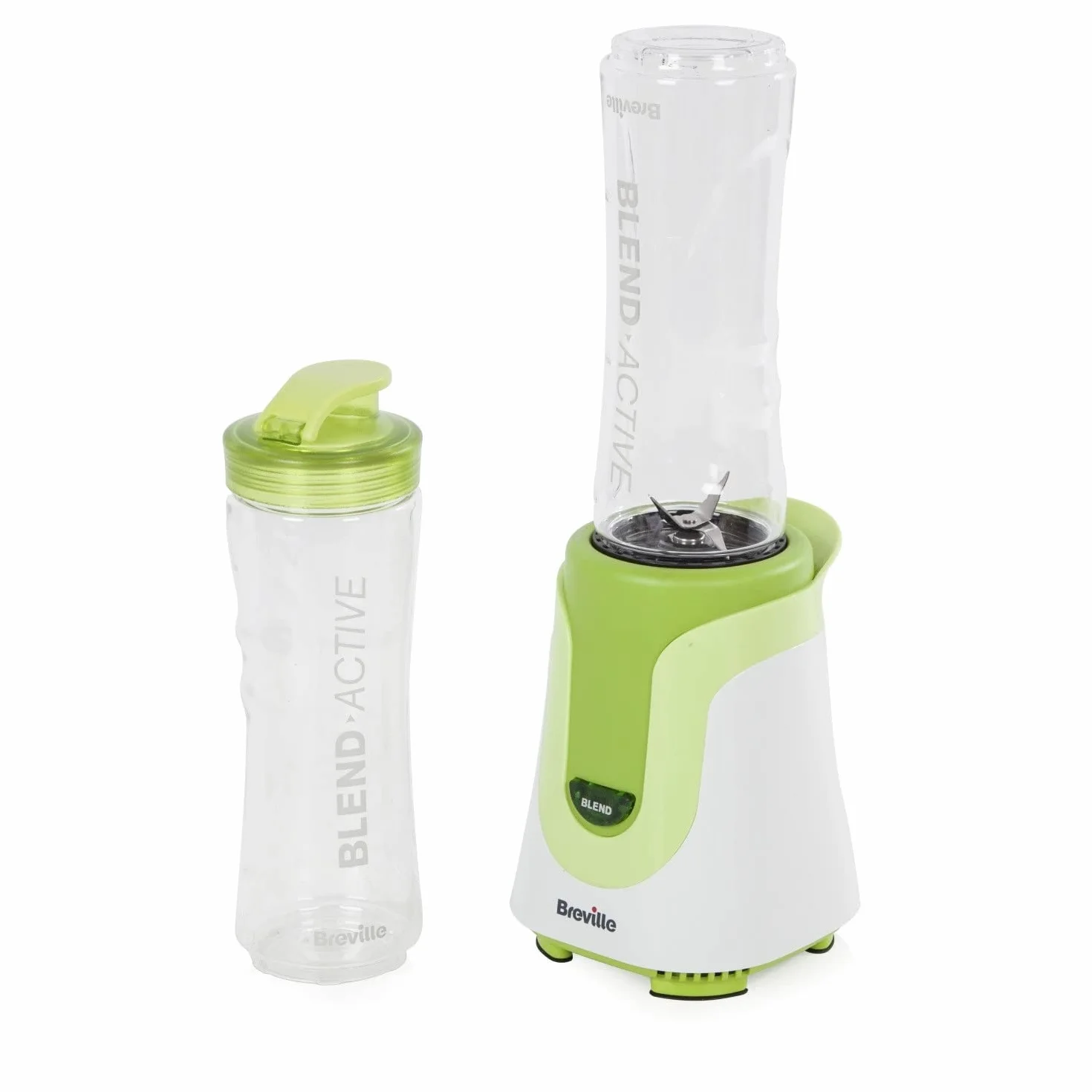 Breville Blend Active VBL062 mikser stojący i urządzenie do smoothie, 2 przenośne butelki do miksowania (600 ml), 300 W, zielony