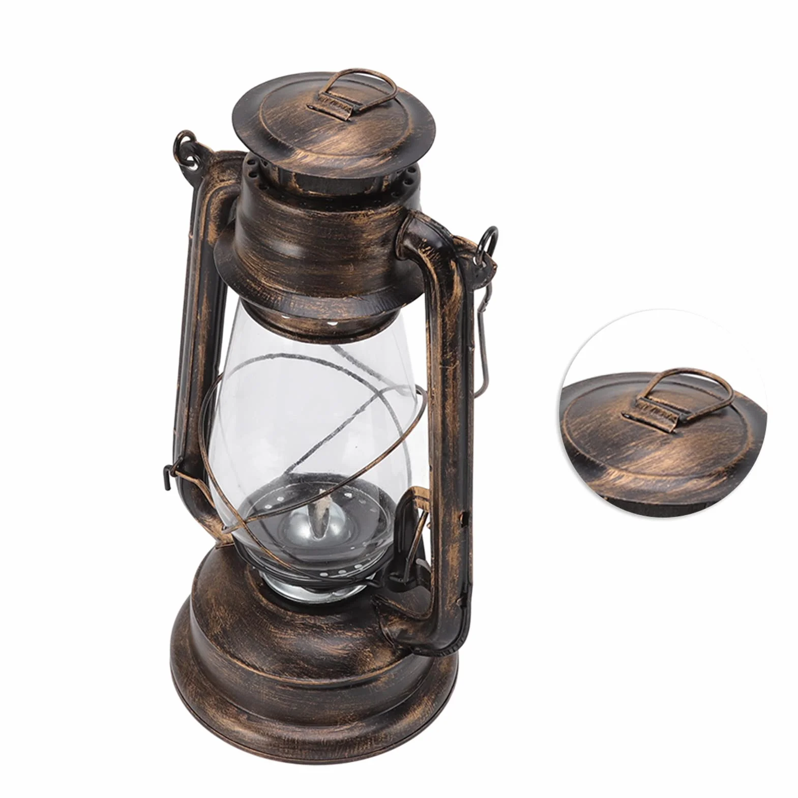Vintage metalowa olejowa burza latarnia palenie huragan latarnia retro lampy naftowe na kemping piesze wycieczki dekoracja patio