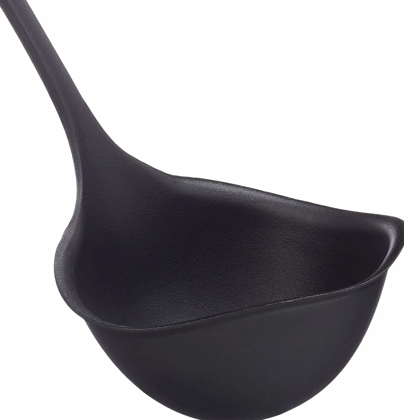 Fiskars Łyżka do zupy z obręczą zapobiegającą kapaniu, Essential, tworzywo sztuczne, długość: 28,6 cm, pojemność: 100 ml, dla prawo- i leworęcznych, czarna, 1079059