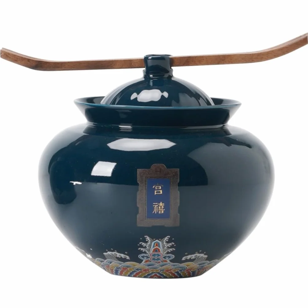 LYGSWDB Słoik na cukier Słoik do przechowywania herbaty luzem Kuchnia domowa Słoik do przechowywania przypraw Zamknię słoik Ceramiczny zestaw do herbaty Pusty słoik Magazyn herbaty Pojemnik na herbatę