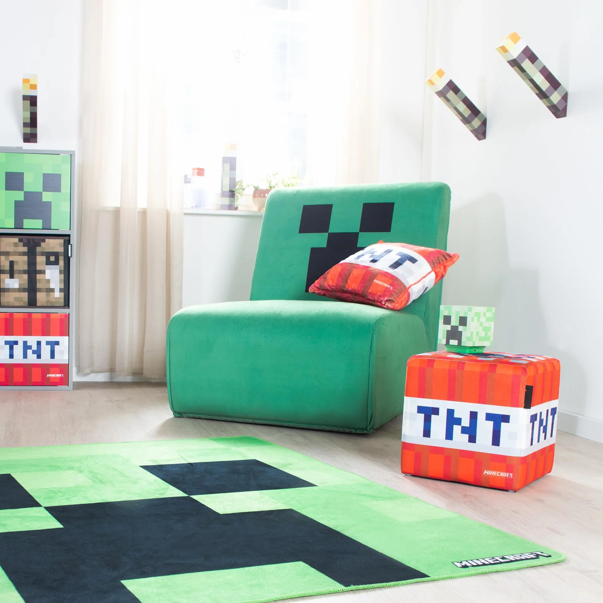 Minecraft – dywan 120 x 120 cm, wzór Creeper