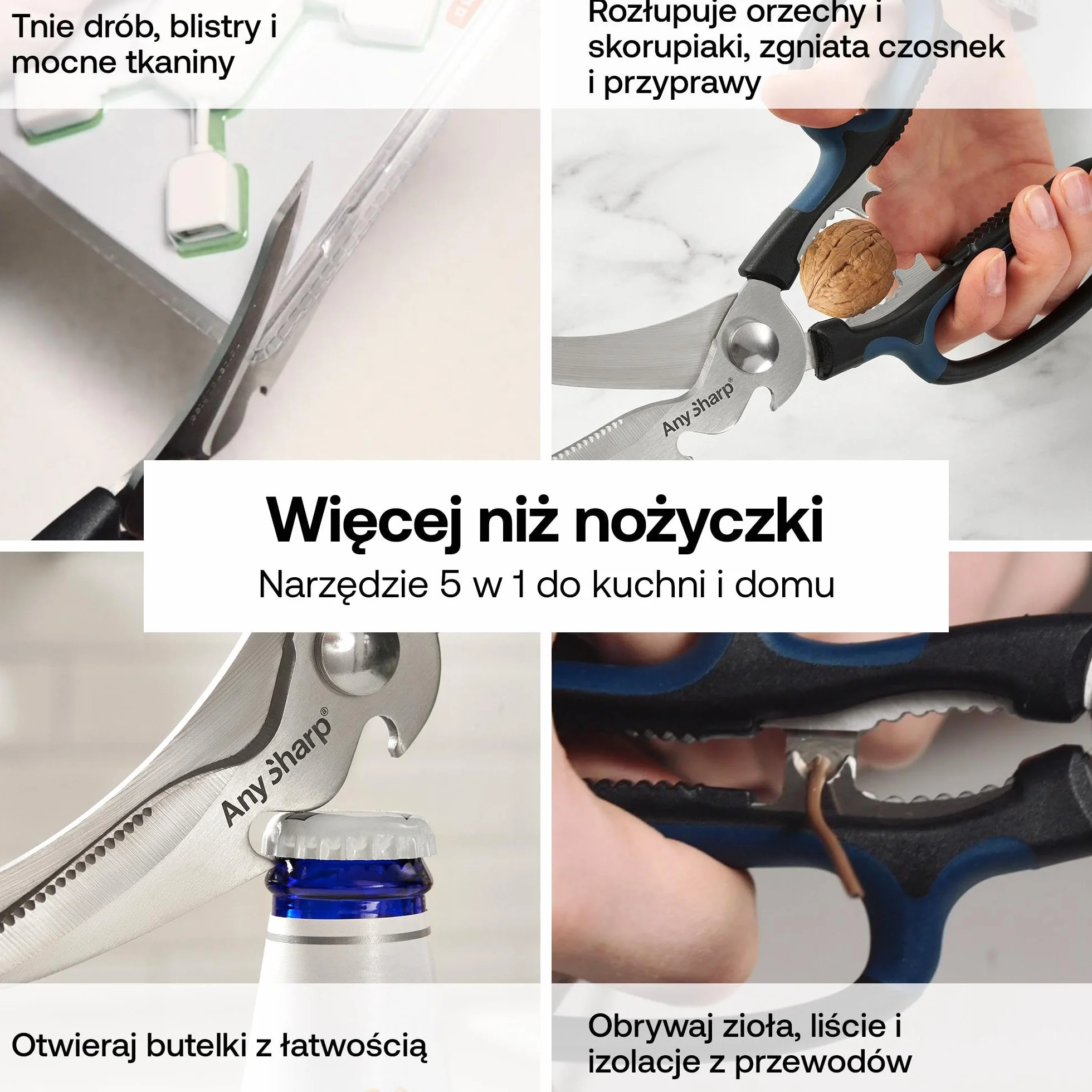 AnySharp Smart Nożyczki "Wytnij wszystko" - Wszechstronne Nożyczki