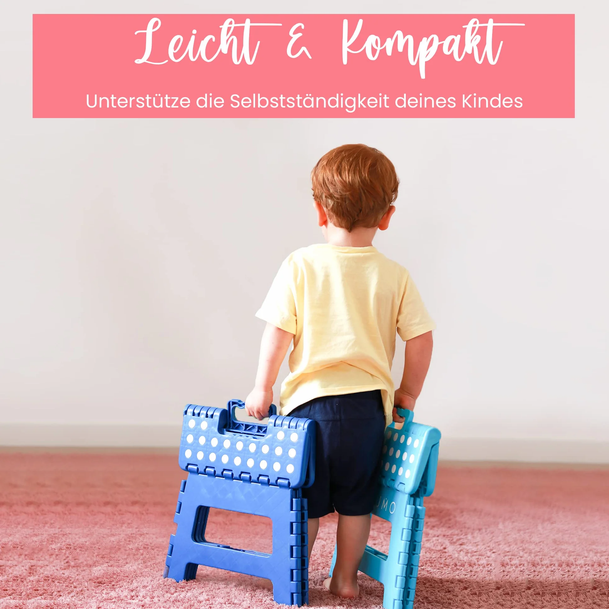 NATUMO® Składany taboret, 22 cm wysokości – składany stołek do kuchni, łazienki, przy umywalce, składany podnóżek, podest dla dzieci (zielony)