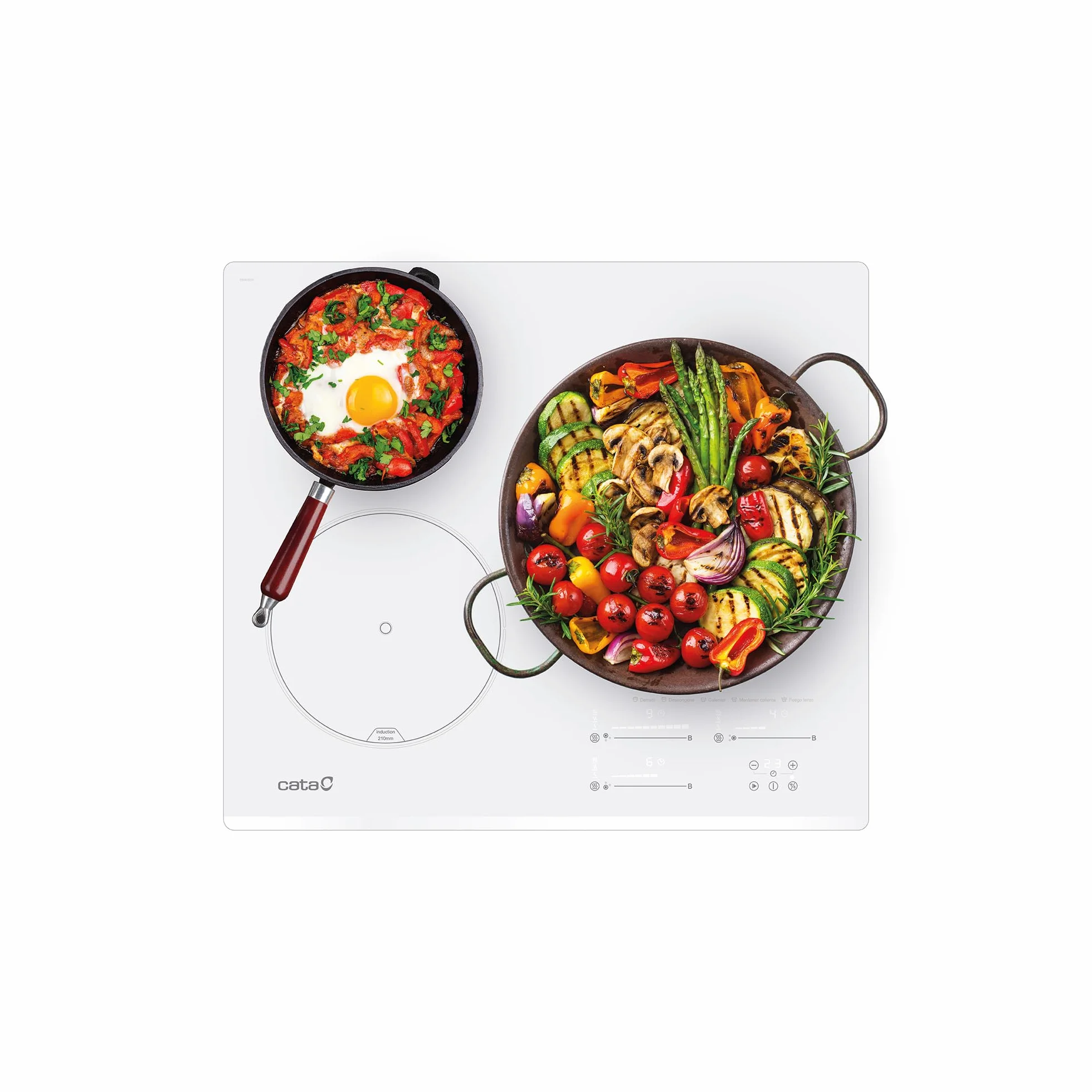 Degustacja | Płyta indukcyjna | Model INSB 6030 WH | 3 strefy gotowania | 9 poziomów mocy + Booster | Szerokość 60 cm