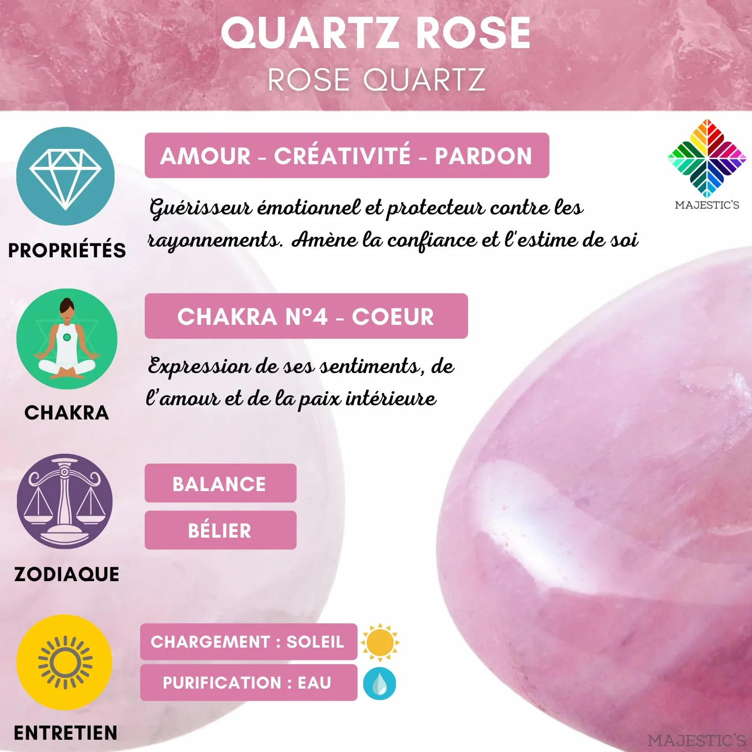 Majestic's Runes różowy kwarc