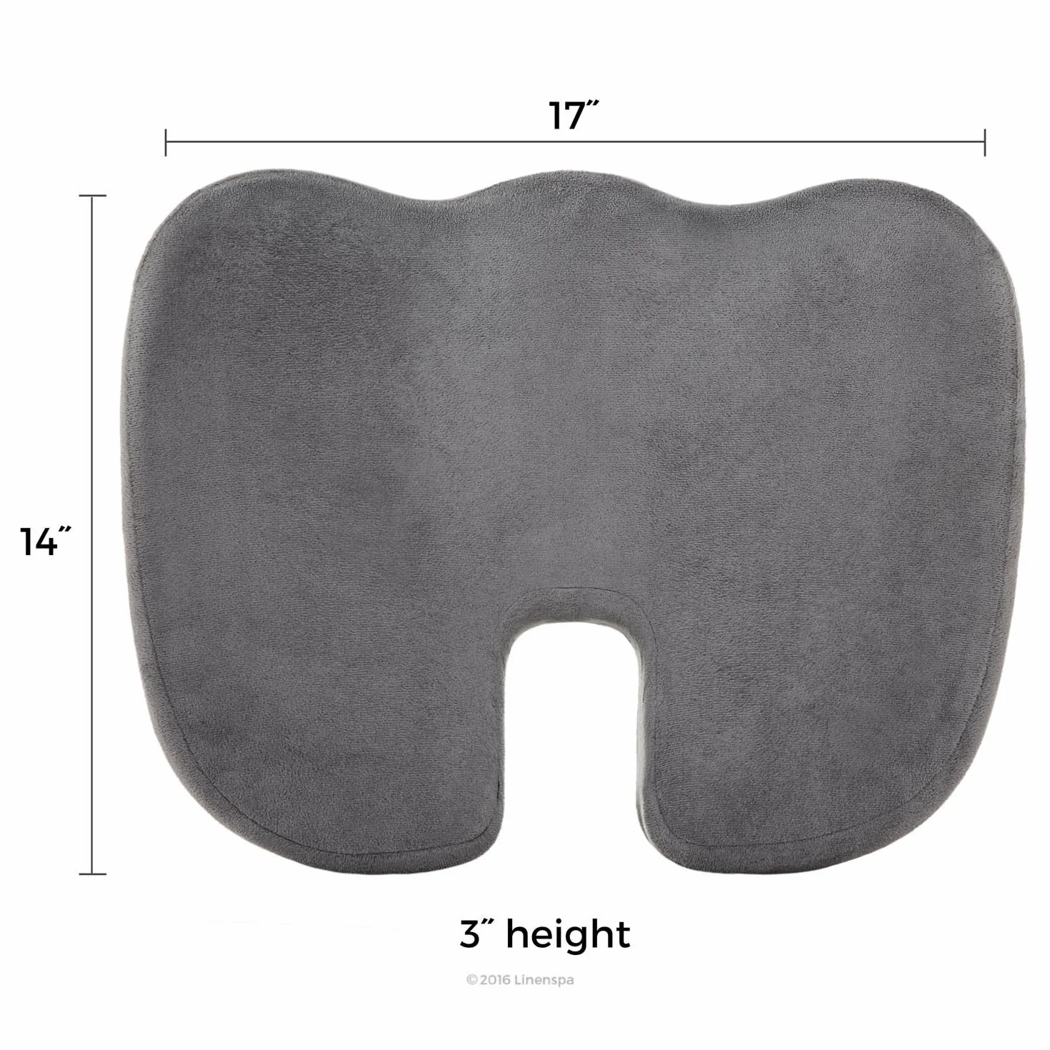 Linenspa Ergonomiczna poduszka do siedzenia z pianki żelowej – komfort kości ogonowej/Coccyx – poduszka do siedzenia na krzesło biurowe, samochód i do siedzenia przez cały dzień