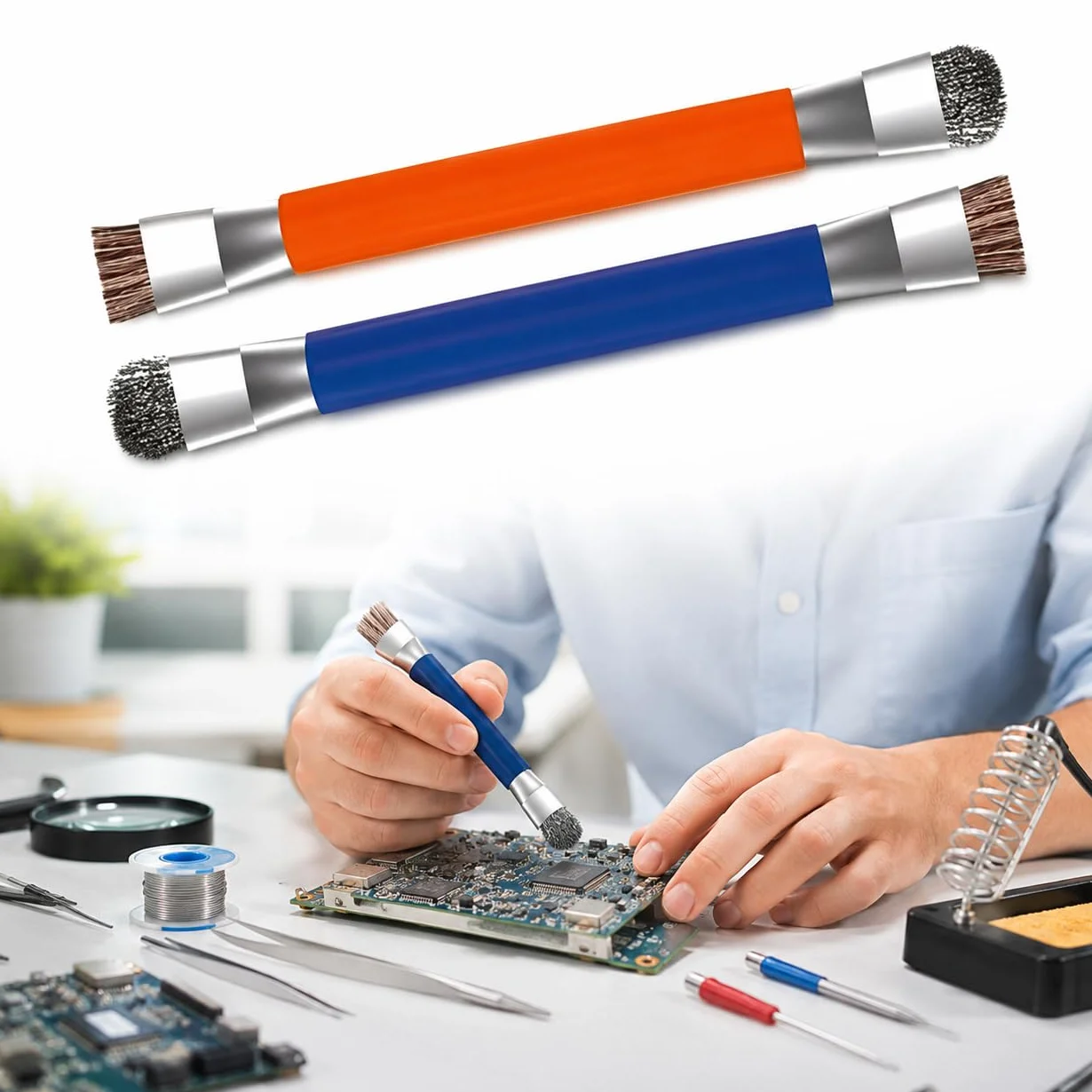 ESD Bezpieczna antystatyczna szczotka do czyszczenia płytek drukowanych, precyzyjne narzędzie do odkurzania elektroniki do płytek drukowanych, kamer i sprzętu laboratoryjnego