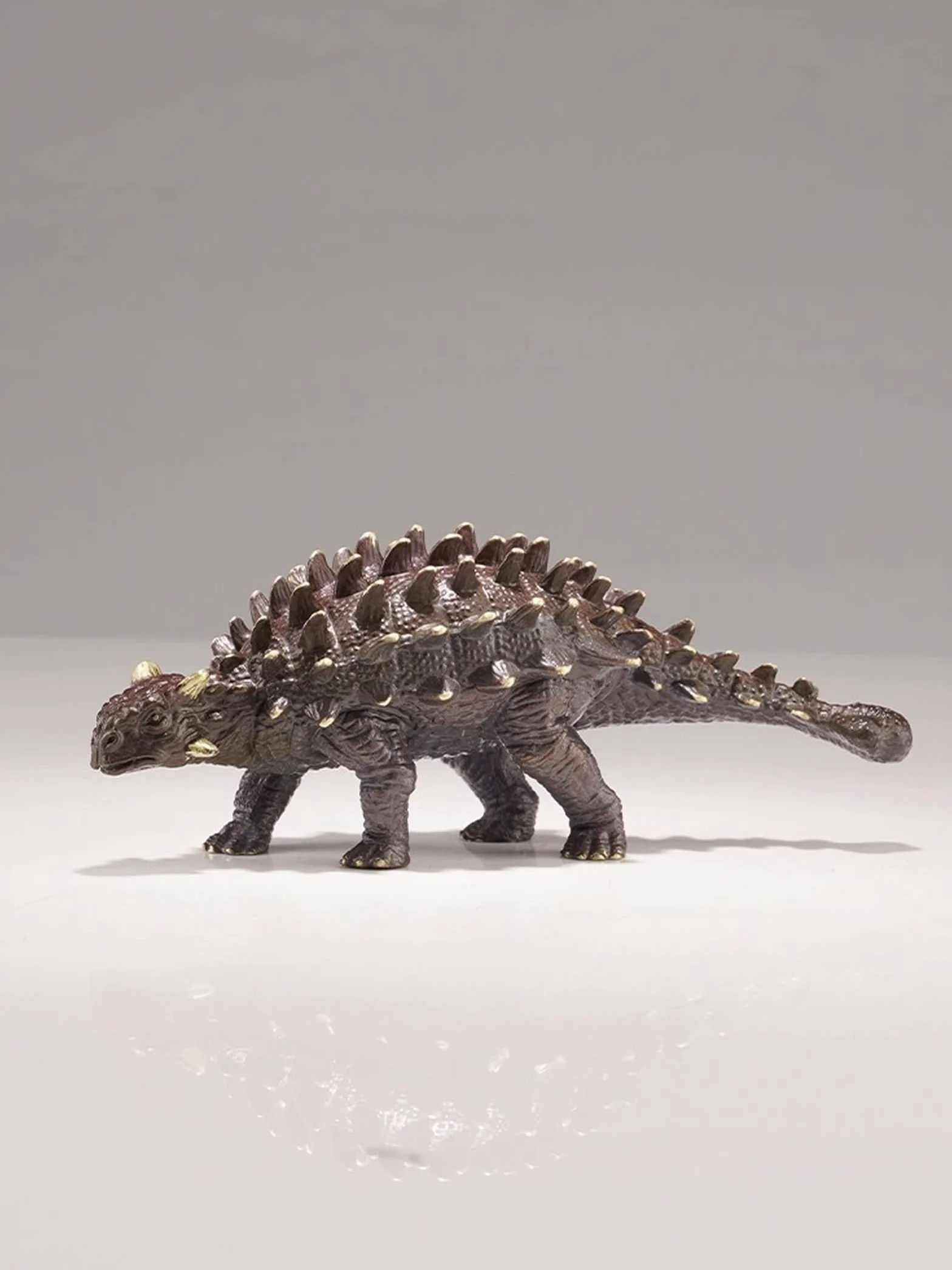 Mosiężna Figurka Stołowa Dinozaura, Jurajska Statua Ankylozaura, Dekoracyjna Ozdoba Do Gabinetu, Kolekcja Brązowych Rzeźb Bydła
