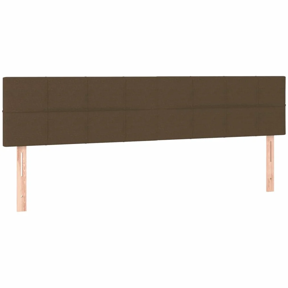 Łóżko kontynentalne z materacem ciemnobrązowym 180 x 200 cm, regulowany zagłówek, materac ze sprężynami kieszeniowymi, miękka nakładka na materac, stabilna rama łóżka, wygodny zestaw do