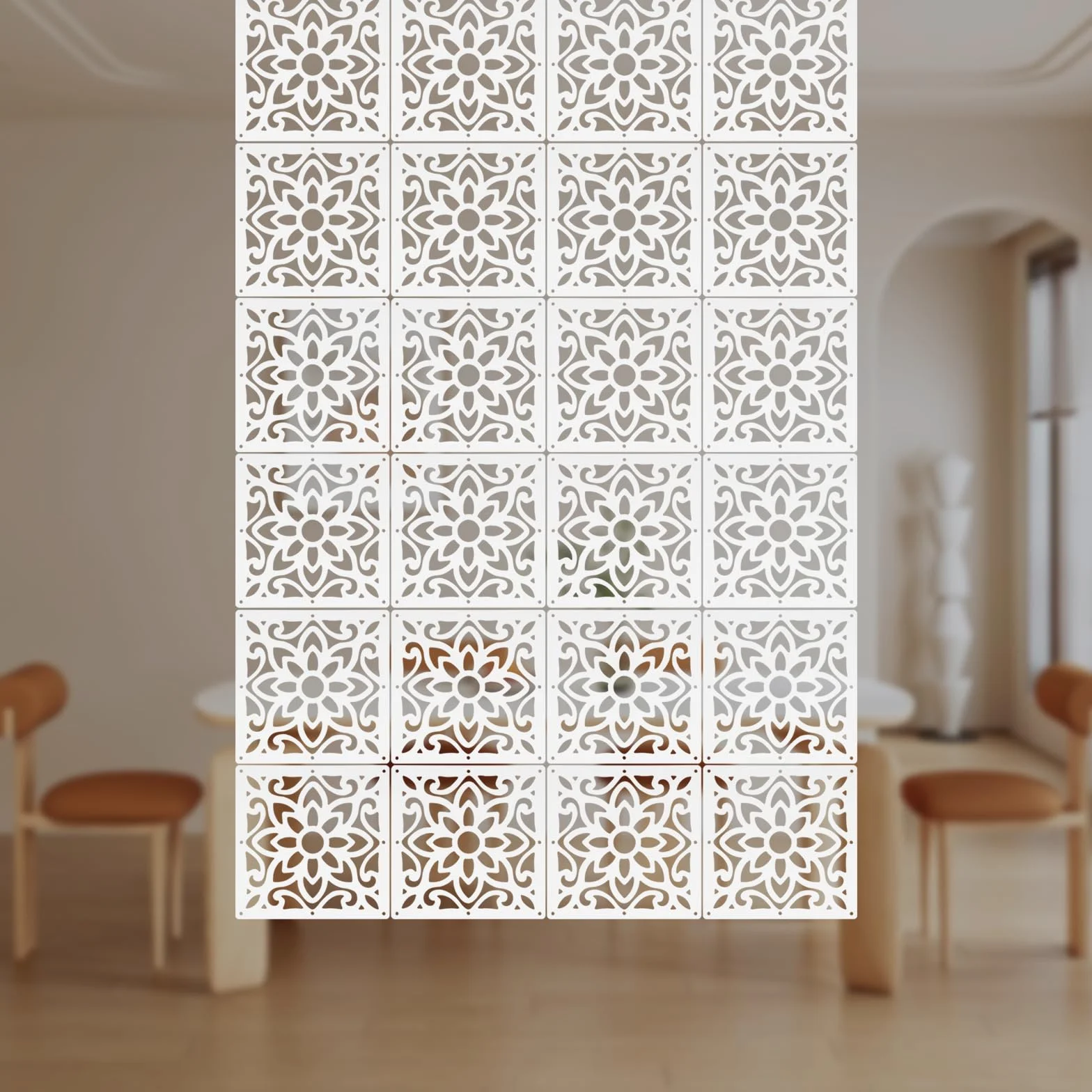 Wiszącaścianka działowa, 24 sztuki, parawan do wnętrz, biały panel, do domu, hotelu, biura, baru