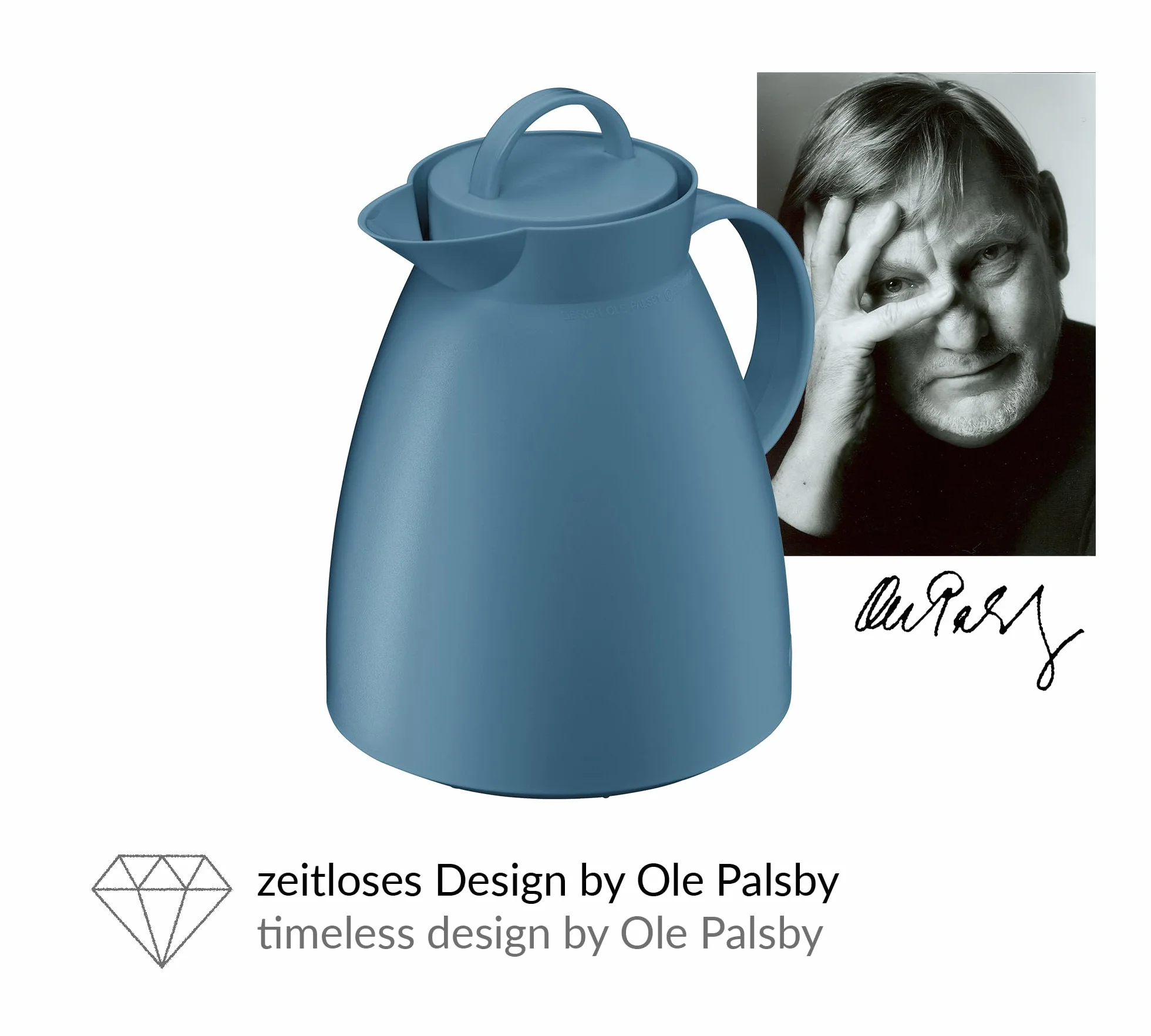 alfi 0935.060.100 Dan dzbanek termiczny, 1 l, tworzywo sztuczne matowe, Vintage Indigo
