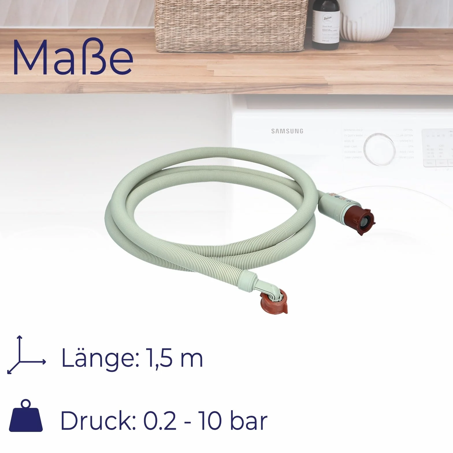 LUTH Premium Profi Parts Aquastop wąż do pralki, wąż dopływowy 1,5 m, 90 °C, przyłącze 3/4", zawór bezpieczeństwa do pralki, zmywarki