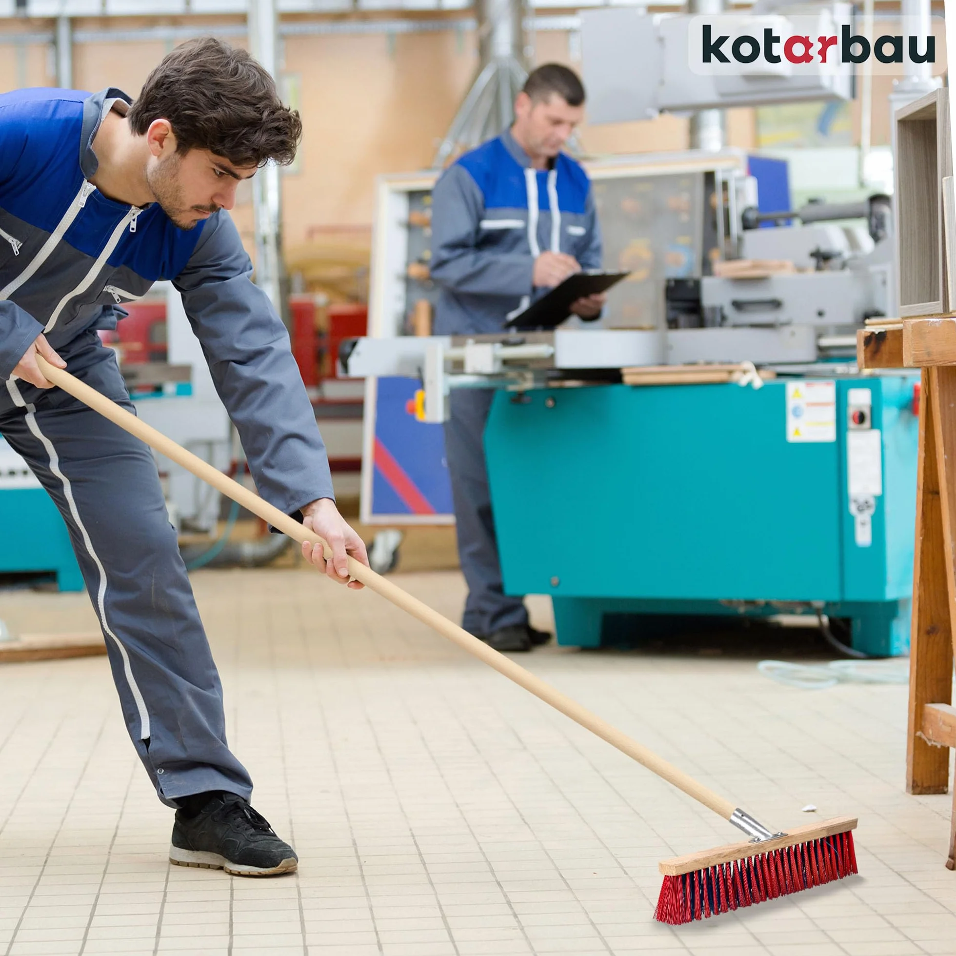 KOTARBAU® Ulicówka - 43 CM - Zamiatacz - Szczotka - Miotła Drewniana - Zmiotka - PVC