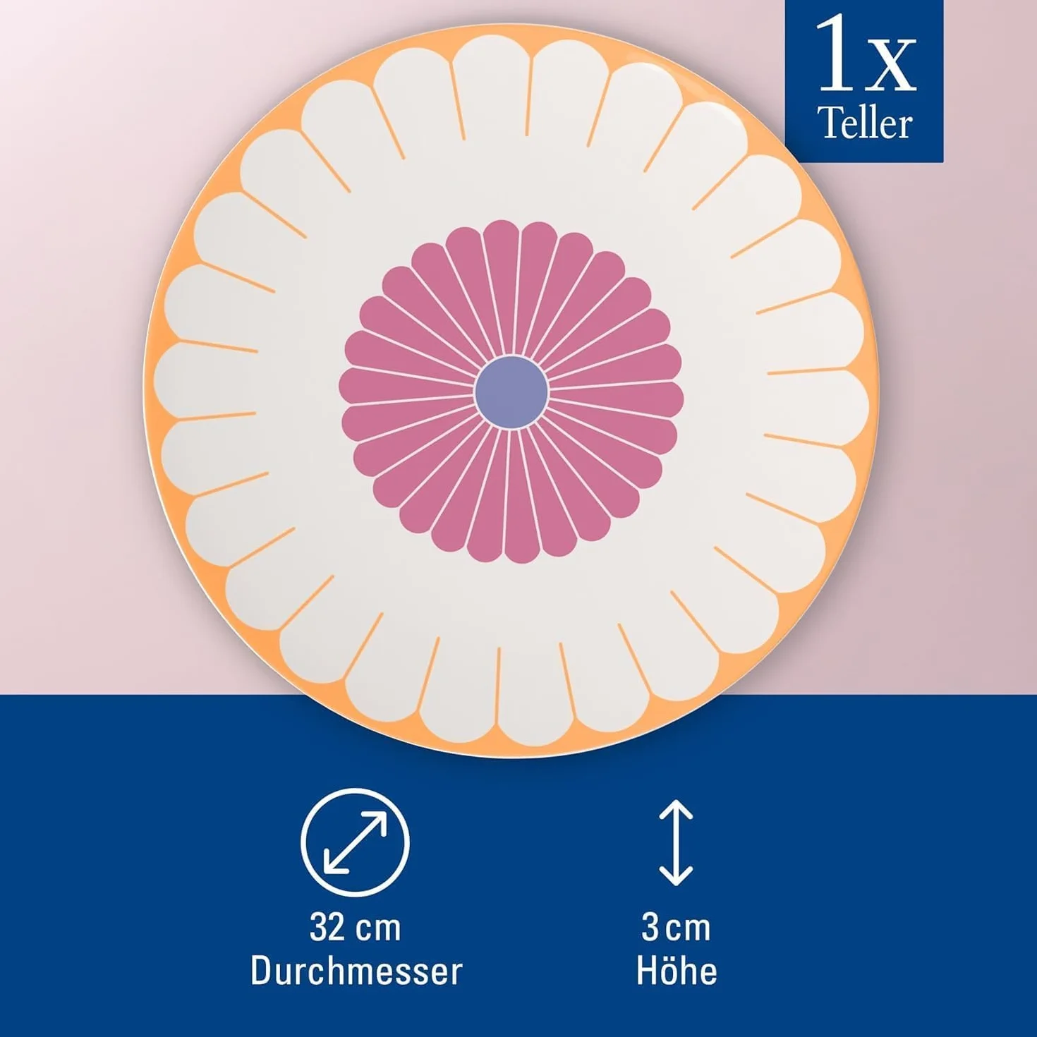 Villeroy & Boch - Fleur couleur talerz do serwowania duży wielokolorowy, można myć w zmywarce i używać w kuchence mikrofalowej, półmisek, taca, kwiatowy wzór, talerz na przekąski, porcelana Premium