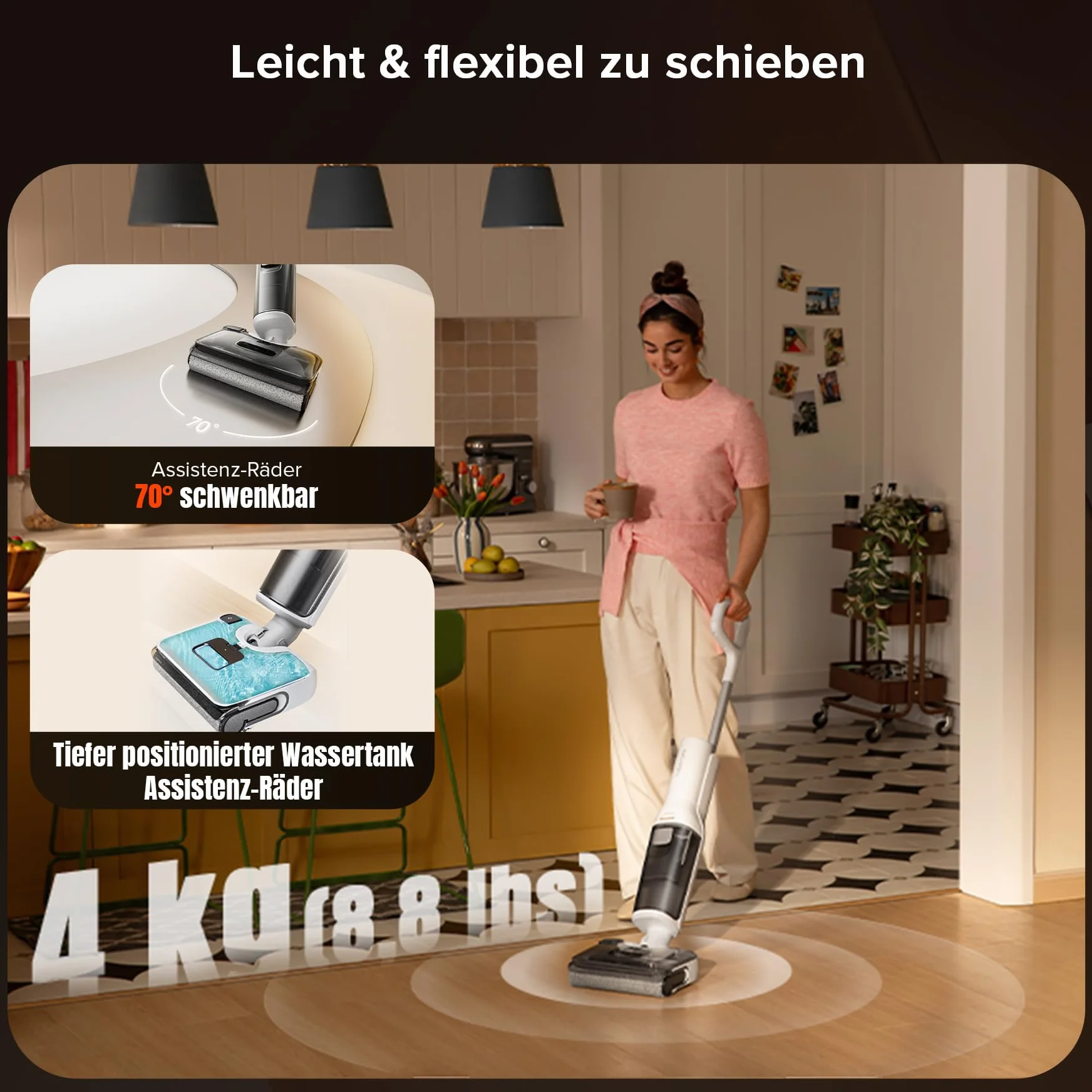 roborock Odkurzacz F25 GT, kompletny odkurzacz podłogowy 20 kPa, bezprzewodowy odkurzacz Prać w temperaturze 90°C, odchylany do 180°, czyszczenie z dwóch krawędzi, samoczyszczenie ciepłą wodą i