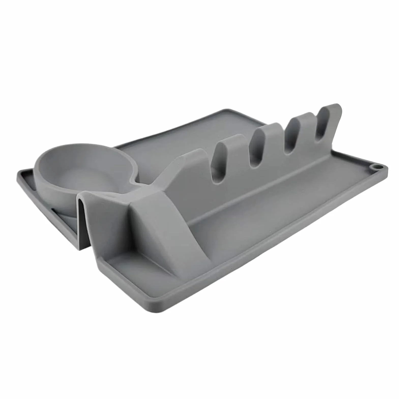 Silicone Spoon Rest - Kitchen Utensil Organizer with Drip Pad, Stove Top Spoon and Ladle Holder, Practical Cooking Tool, Multi-Use Utensil Organizer for Bakers, Apartment, Kitchen